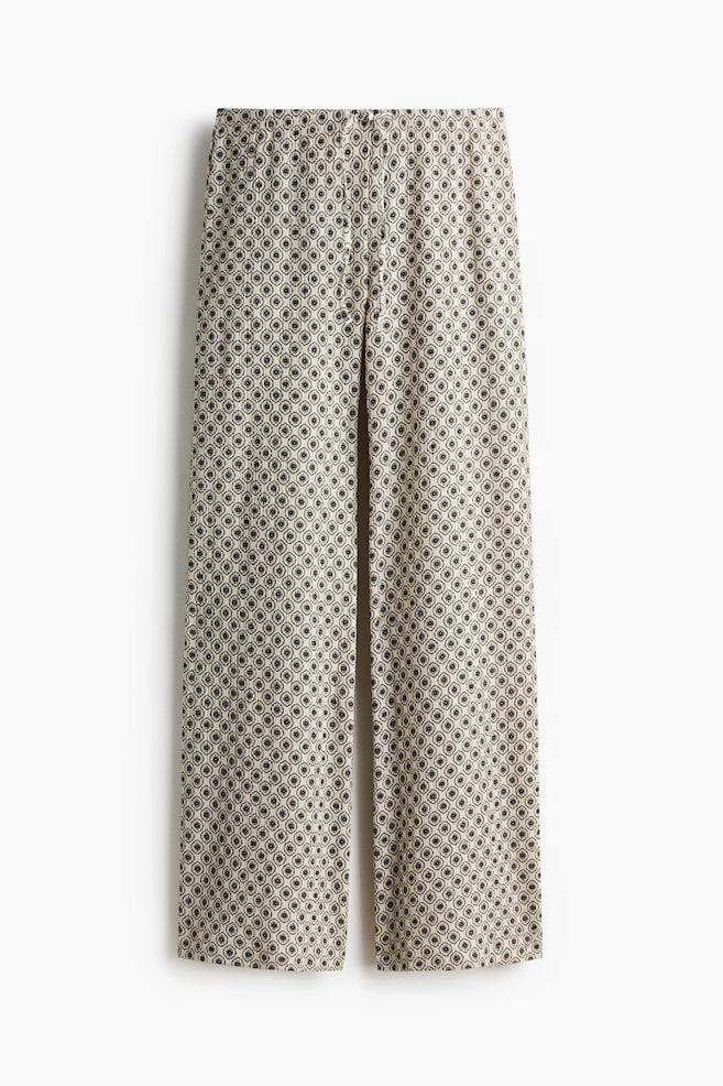 Hose aus Strukturjersey - Hellbeige/Gemustert/Schwarz/Rostbraun - 1