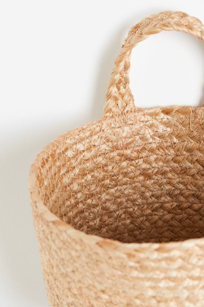Handmade wall storage basket - Beige/Black - 4