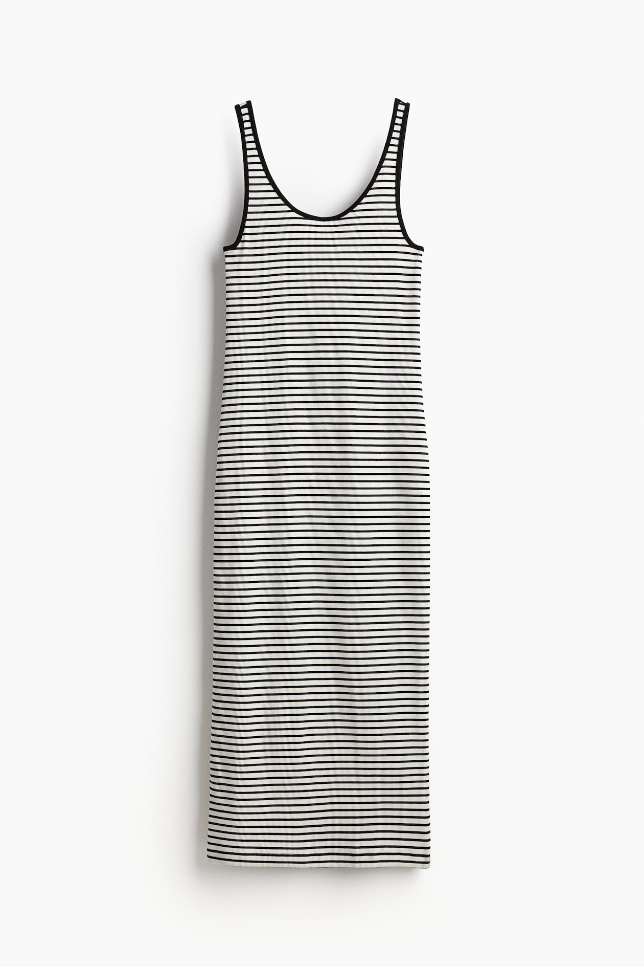 Robe en jersey côtelé - Blanc/rayures noires - FEMME | H&M FR