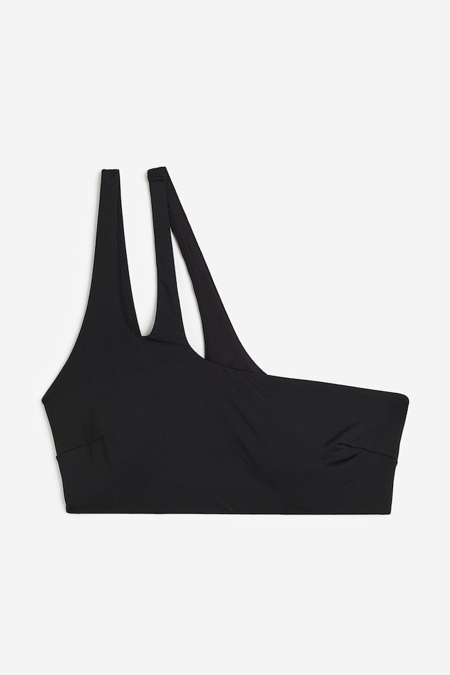 Asymmetrical padded bikini top - Black - 2