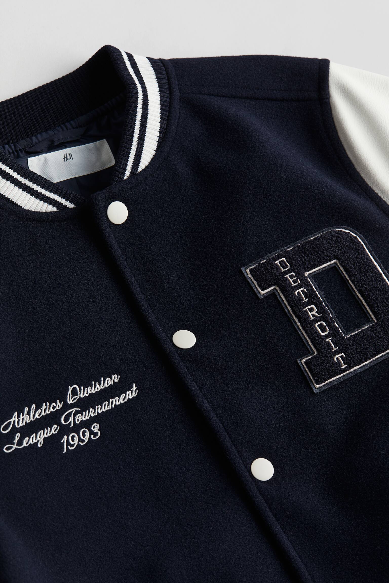 Appliqué Baseball Jacket - Navy blue/Detroit - 4