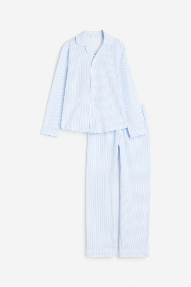 Jersey pyjamas - Light blue/Striped/White/Stars - 1