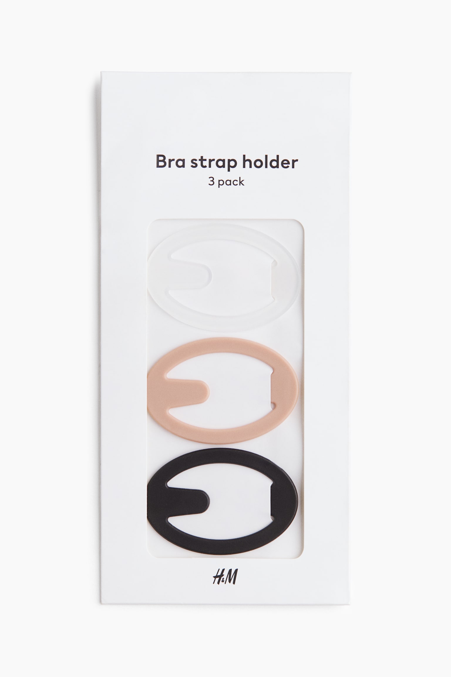 3-pack bra strap holders - White/Beige/Black