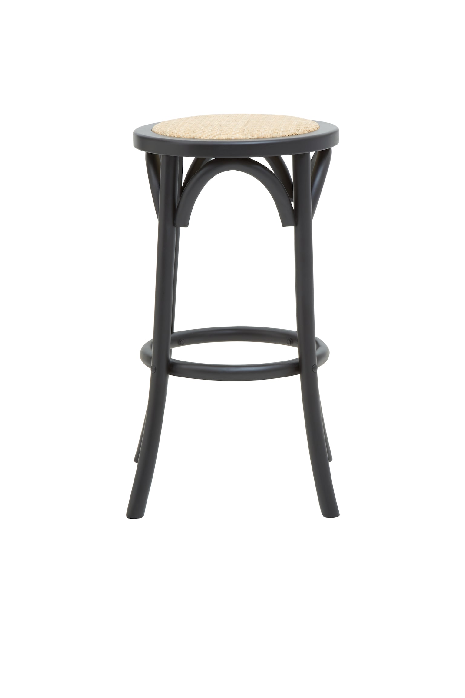 Corso Natural Rattan Stool - Black And Neutral - 1