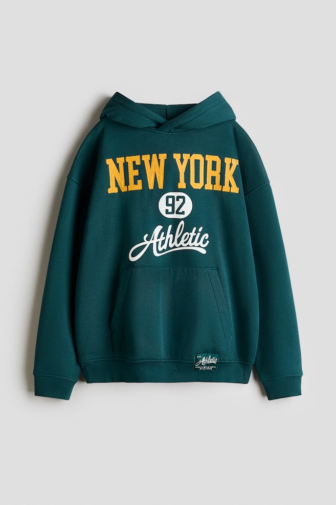 Printed Brushed-Inside Hoodie - Dark green/New York/Dark gray/tie-dye/Black/Amazing Drivers/Black/Sports Division/Black/game controllers/Cream/NYC - 1