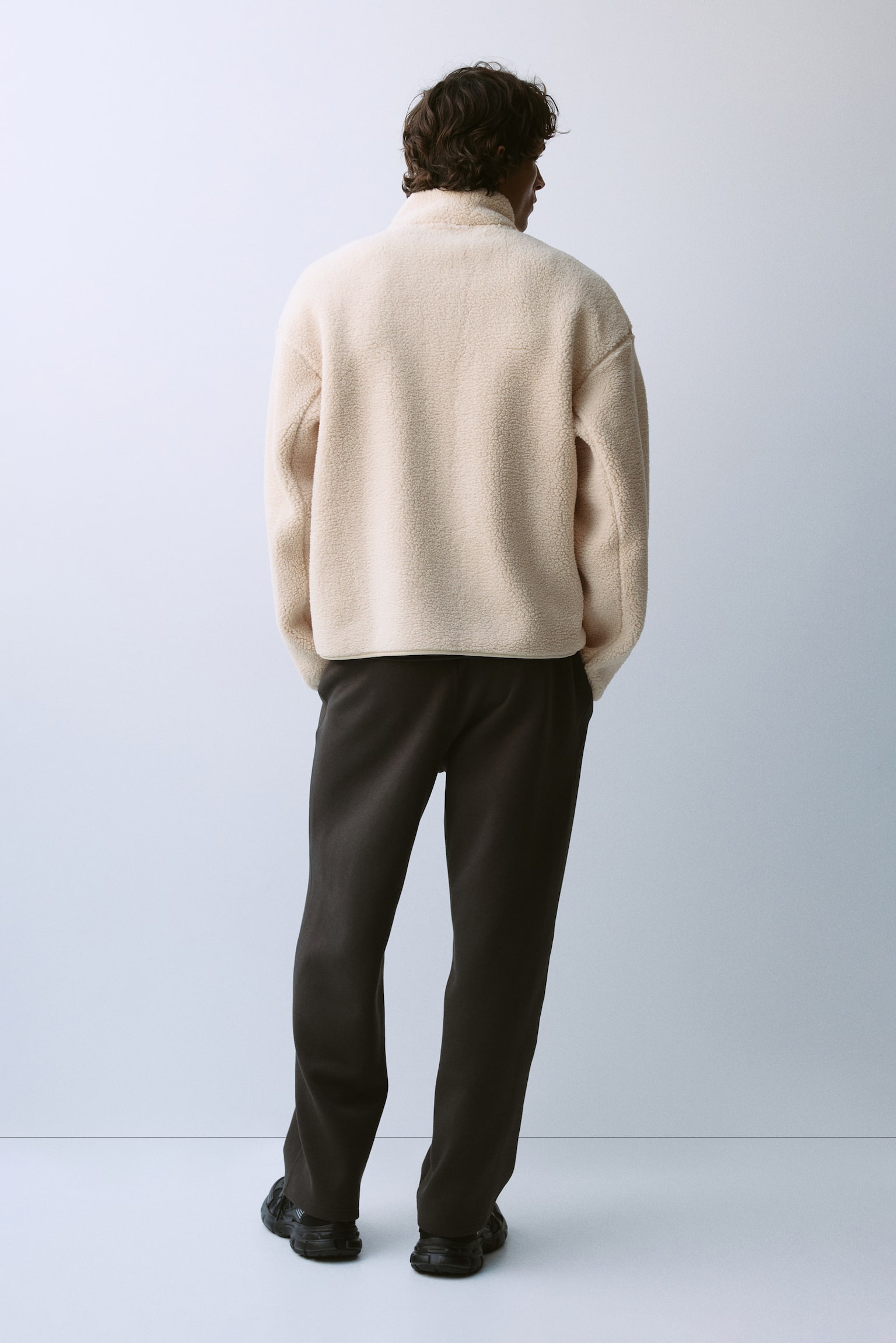 Мужская куртка H&M Teddy Fleece Activewear, цвет: Бежевый — фото 5