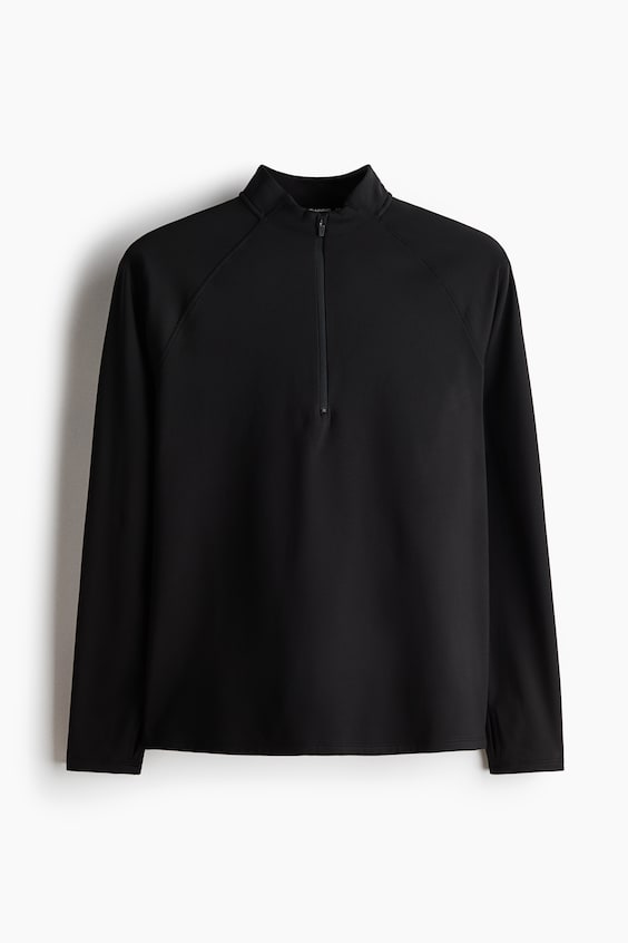 Мужская рубашка H&M Move Regular-Fit Warm Sports with ThermoMove™, цвет: Чёрный
