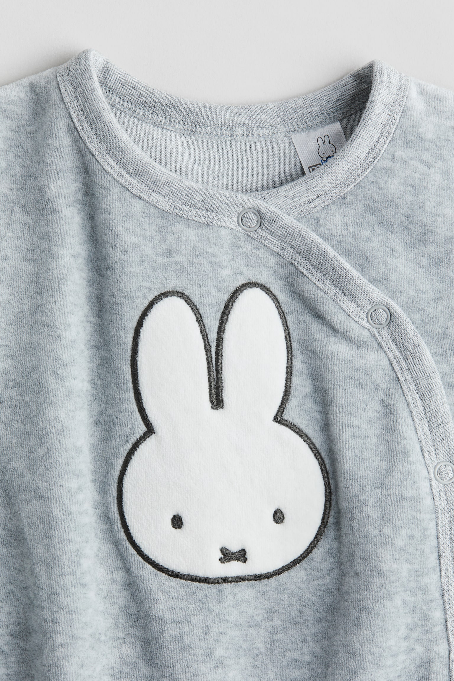 Velour sleepsuit - Light grey/Miffy/White/Winnie the Pooh - 2