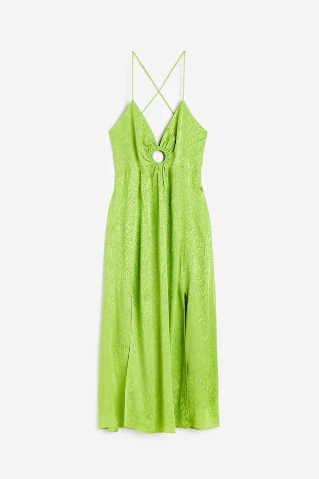 Jacquard-weave dress - Green/Snakeskin-patterned - 2