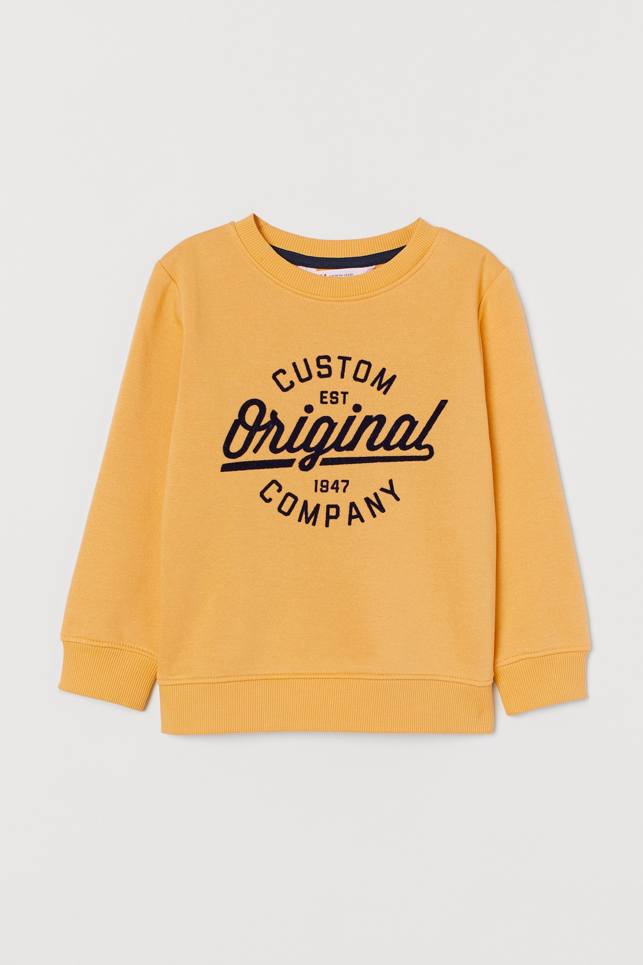 Sweatshirt - Crew-neck - Long sleeve - Yellow/Original - Kids | H&M US