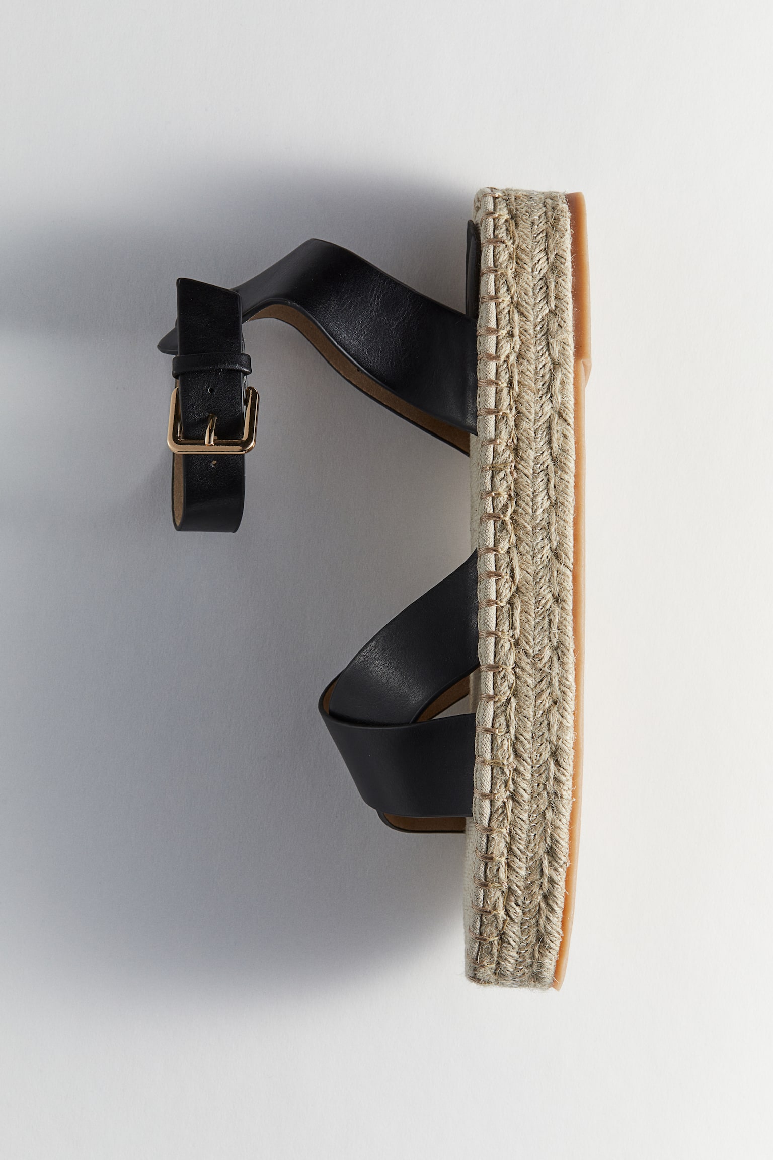 Espadrille Sandals - Black/Beige - 5