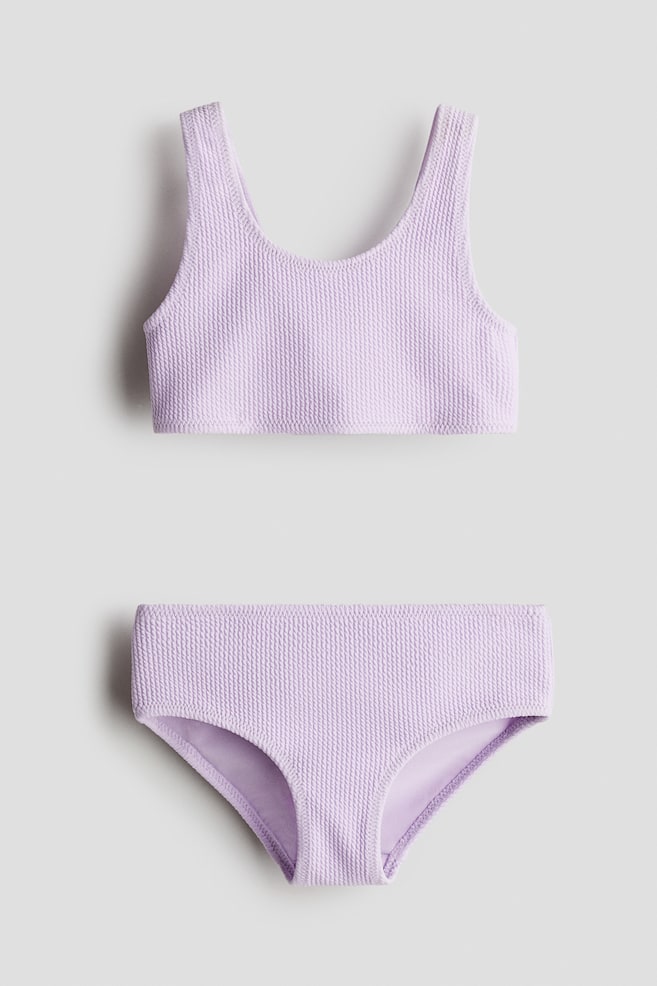 Bikini con textura - Lila claro/Rosa melocotón/Negro - 1