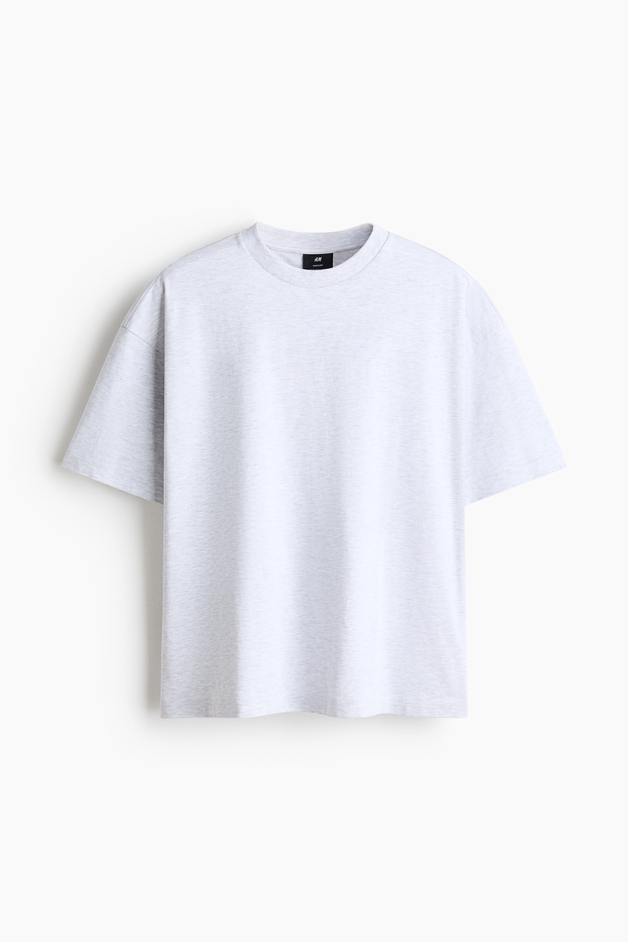 查看大圖: 加大碼棉質T恤 - 淺灰混色 - Men | H&M HK 1