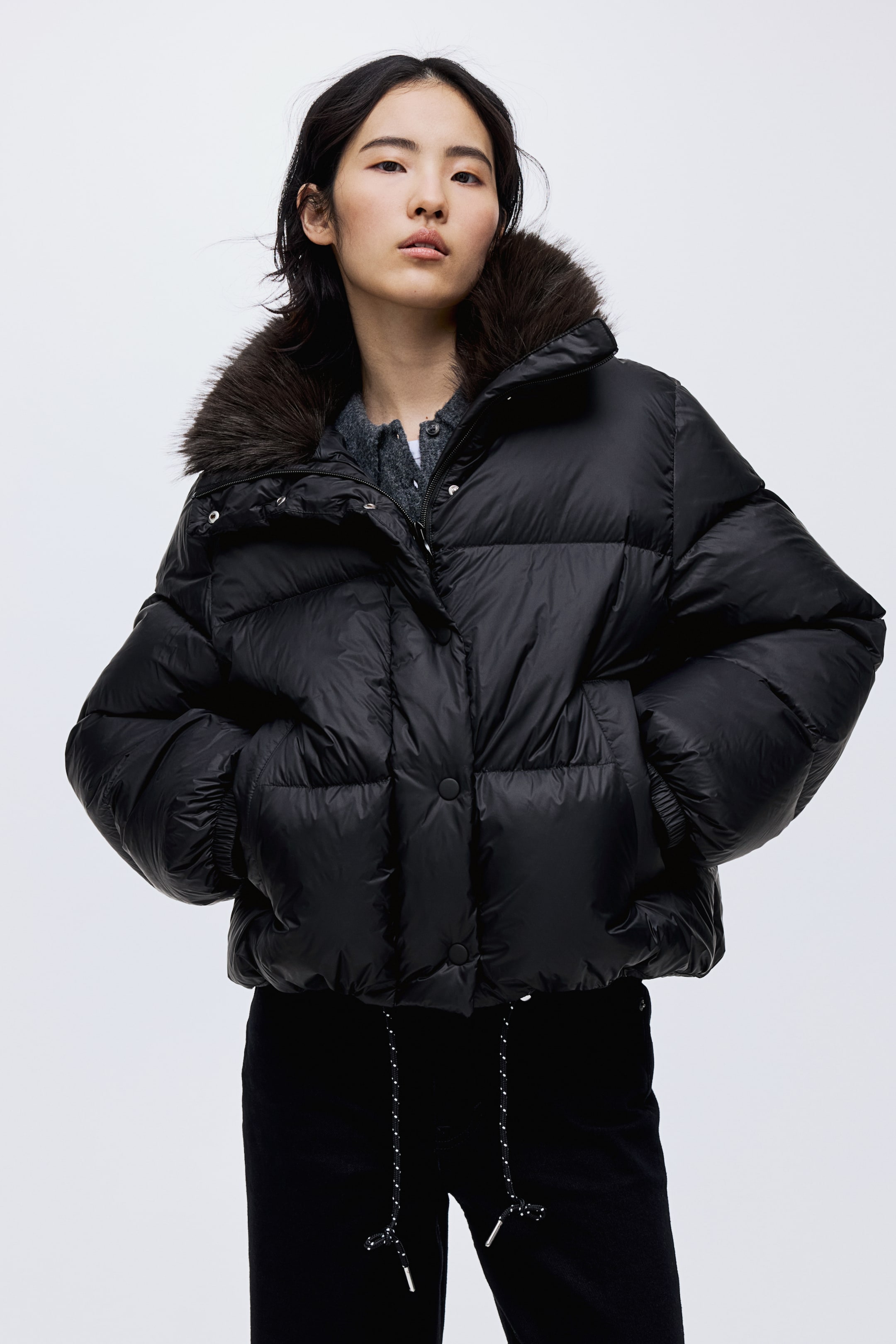 View larger image: Down puffer jacket - Black - Ladies | H&M IE 2
