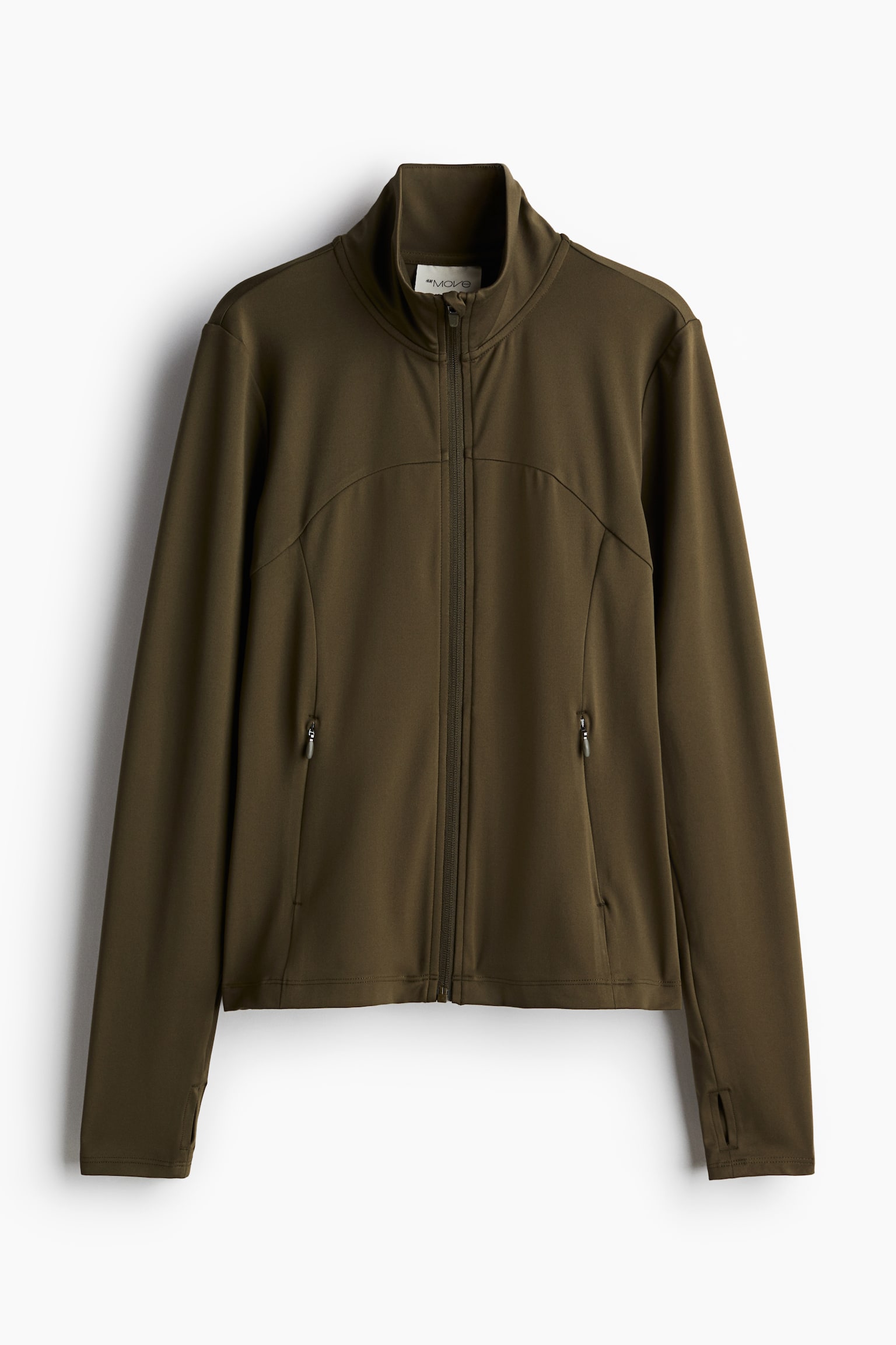 Zip-through sports jacket in SoftMove™ - Dark khaki green - 2