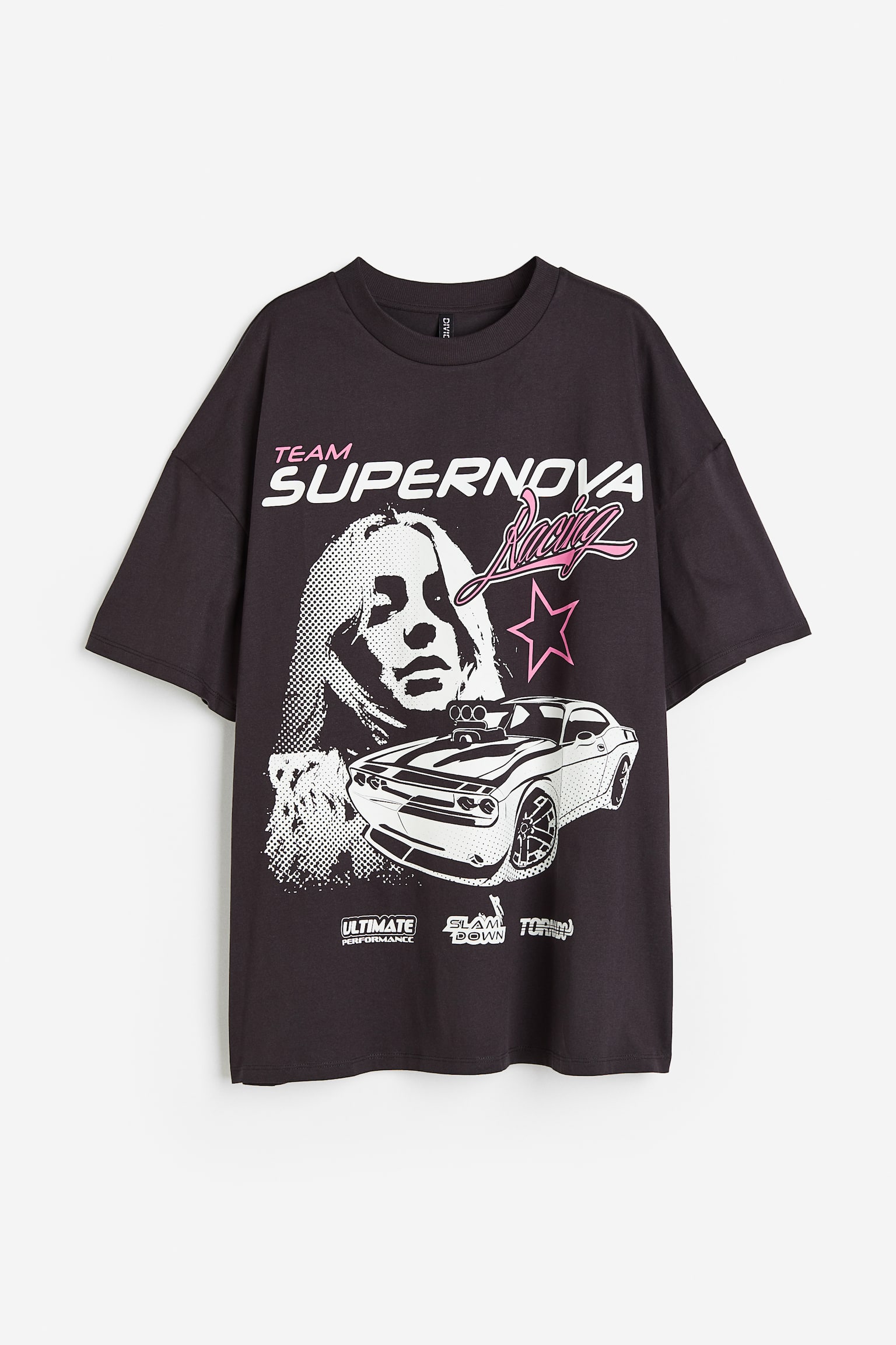 Oversized Print Tee - Black/Supernova/Dark grey/Hearts - 1