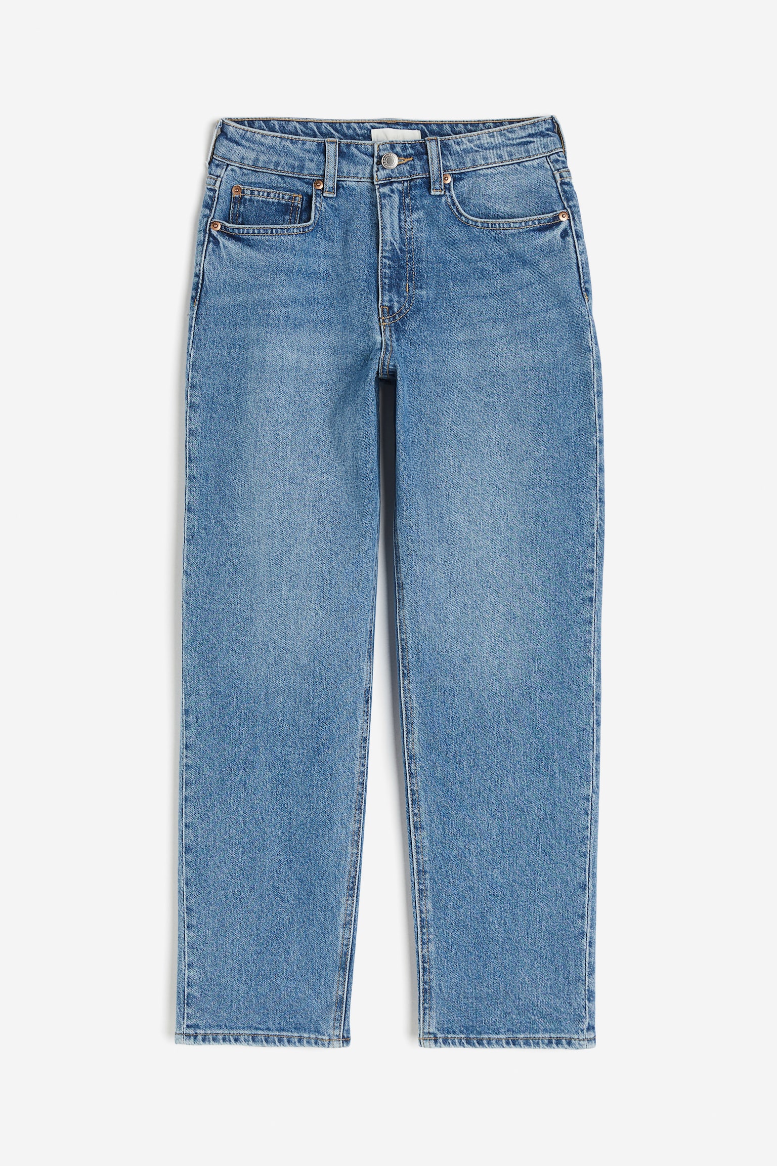 Slim Straight High Ankle Jeans - Denim blue/Denim blue/Light denim blue - 2