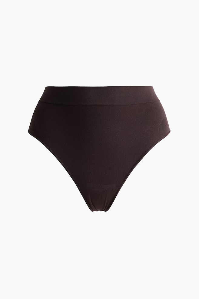 Seamless Medium Shape Thong briefs - Dark brown/Light pink - 1