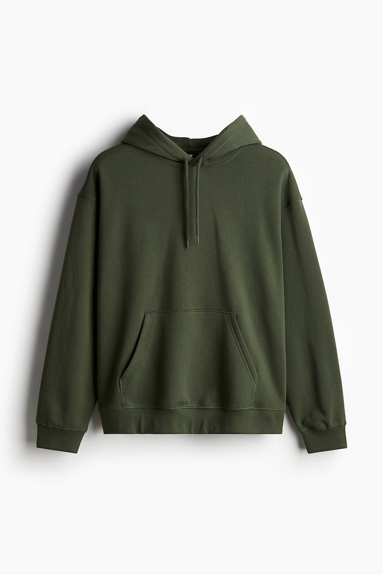 Loose Fit Hoodie Dark green Men H&M - Main Image