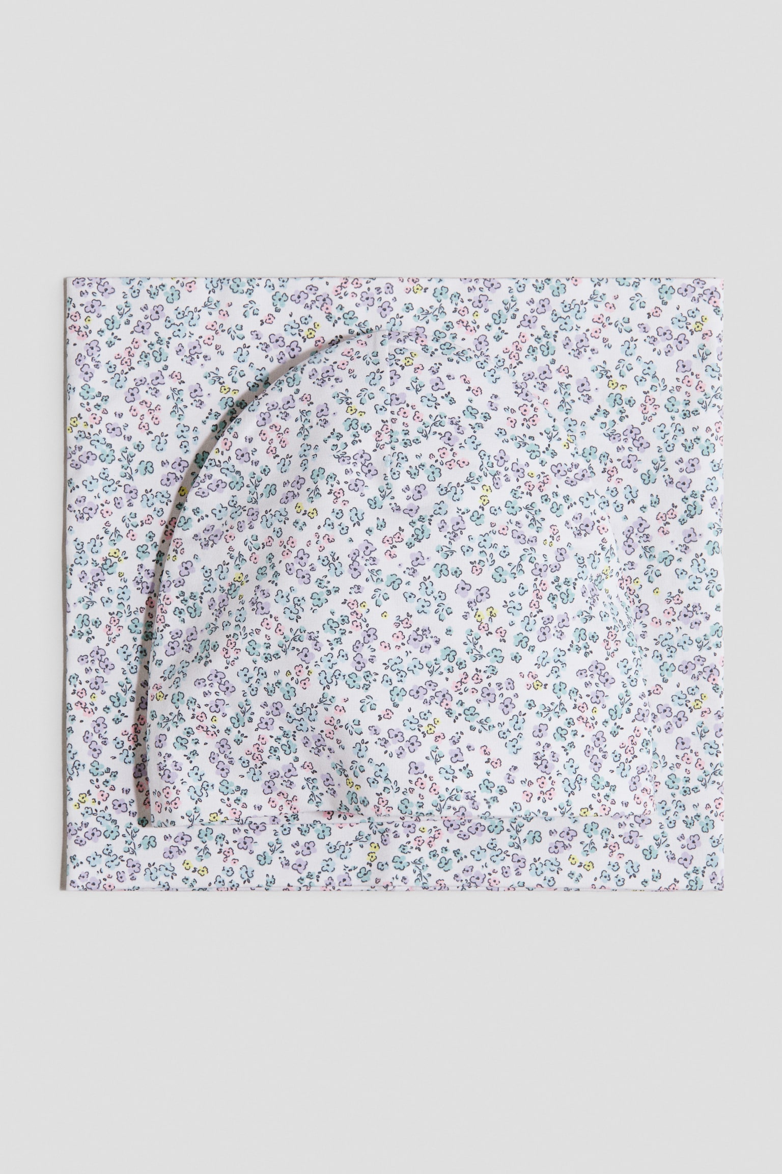 Komplet 2-częściowy czapka i szalik-komin - Biały/Kwiaty/Kremowy/Kwiaty - 2