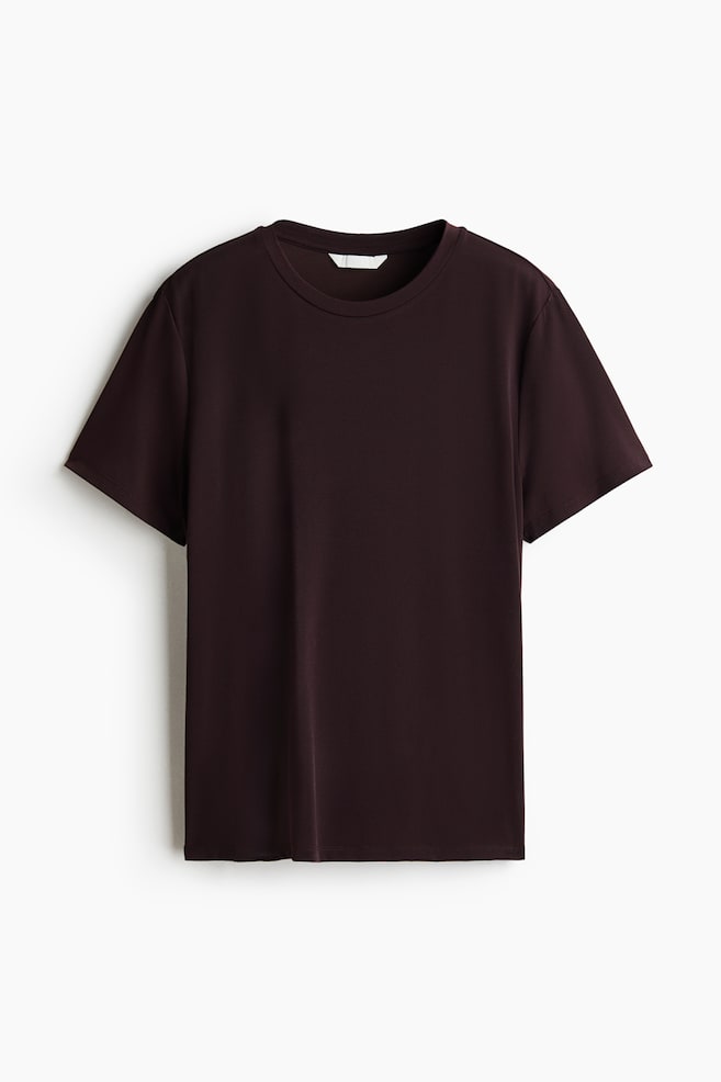 T-Shirt in Loose Fit - Dunkelbraun/Hellrosa/Helles Khakigrün - 1
