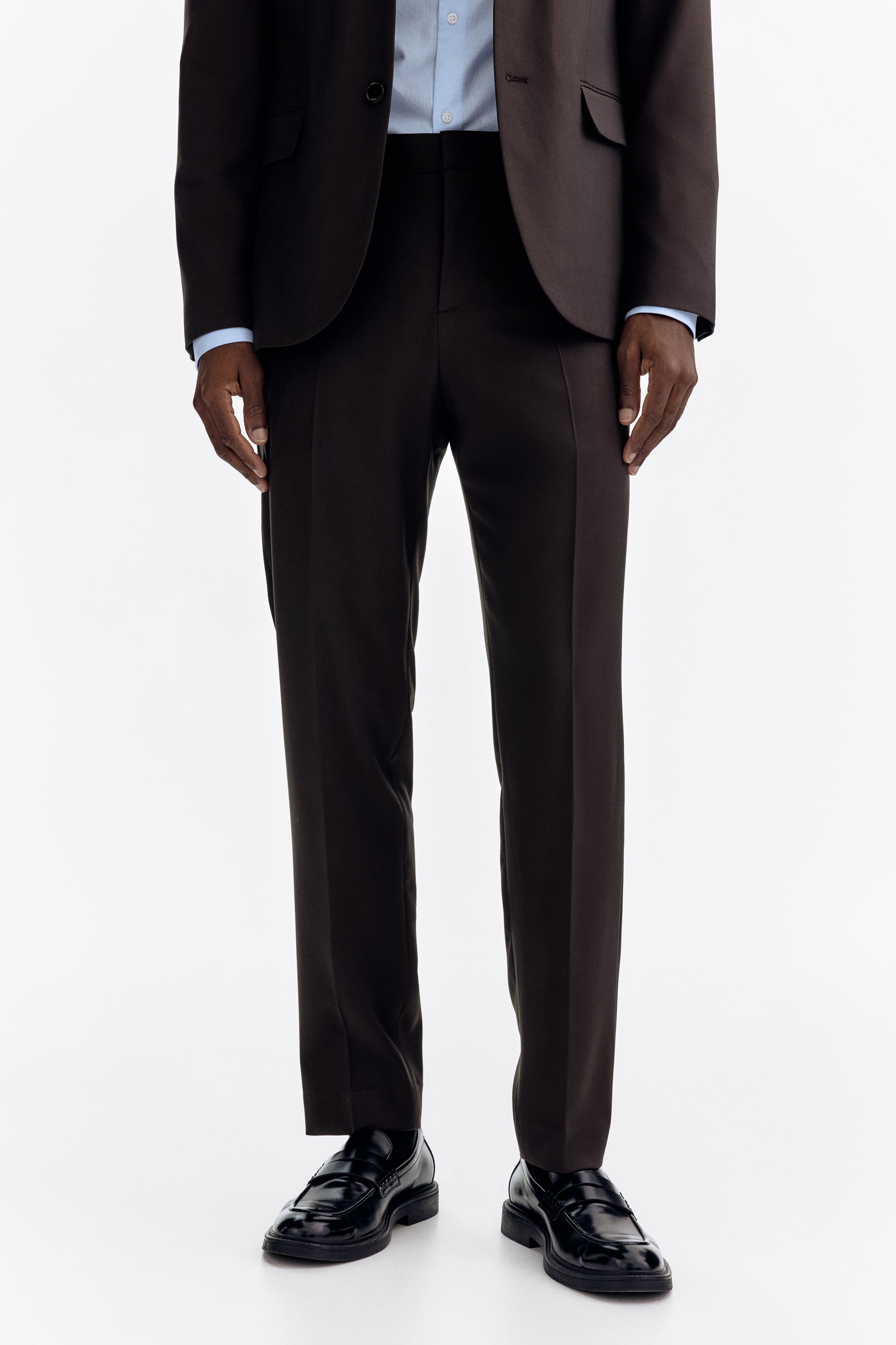 christening dresses Men's Light Grey Slim Fit Blazer Sport Coat with Black Pants main image 0