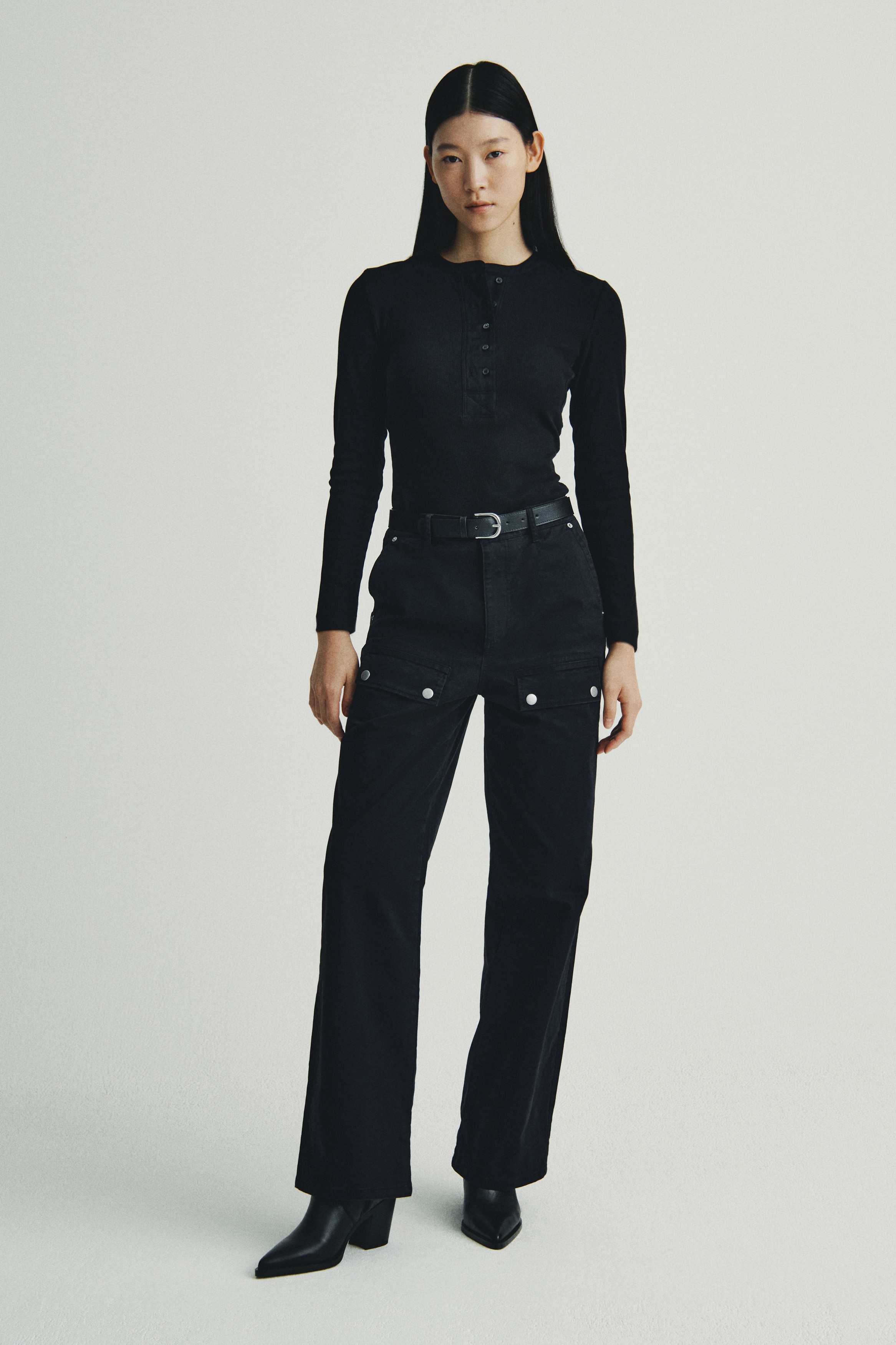 H & M - Rib-knit top - ブラック