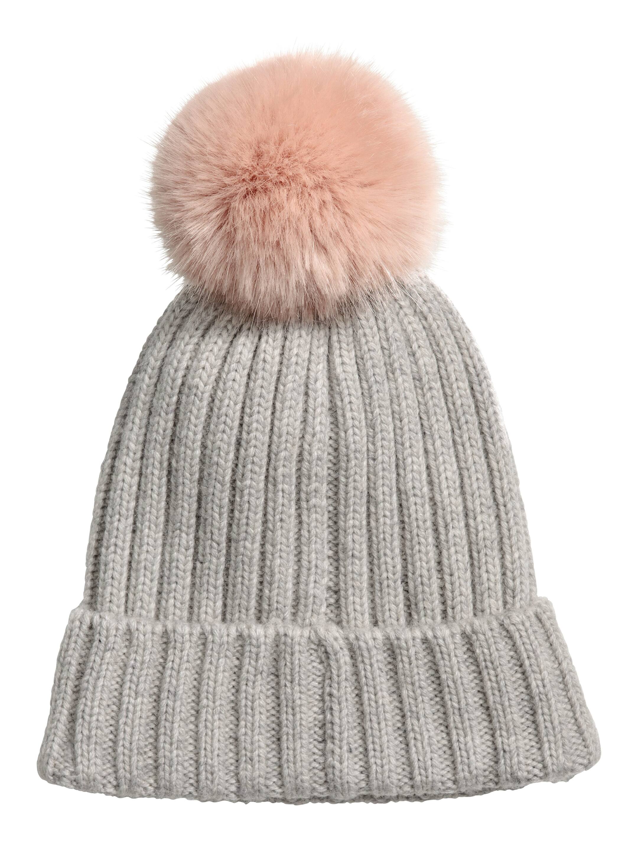 拡大画像を表示: リブニットキャップ - ライトグレーメランジ - レディース | H&M JP 1