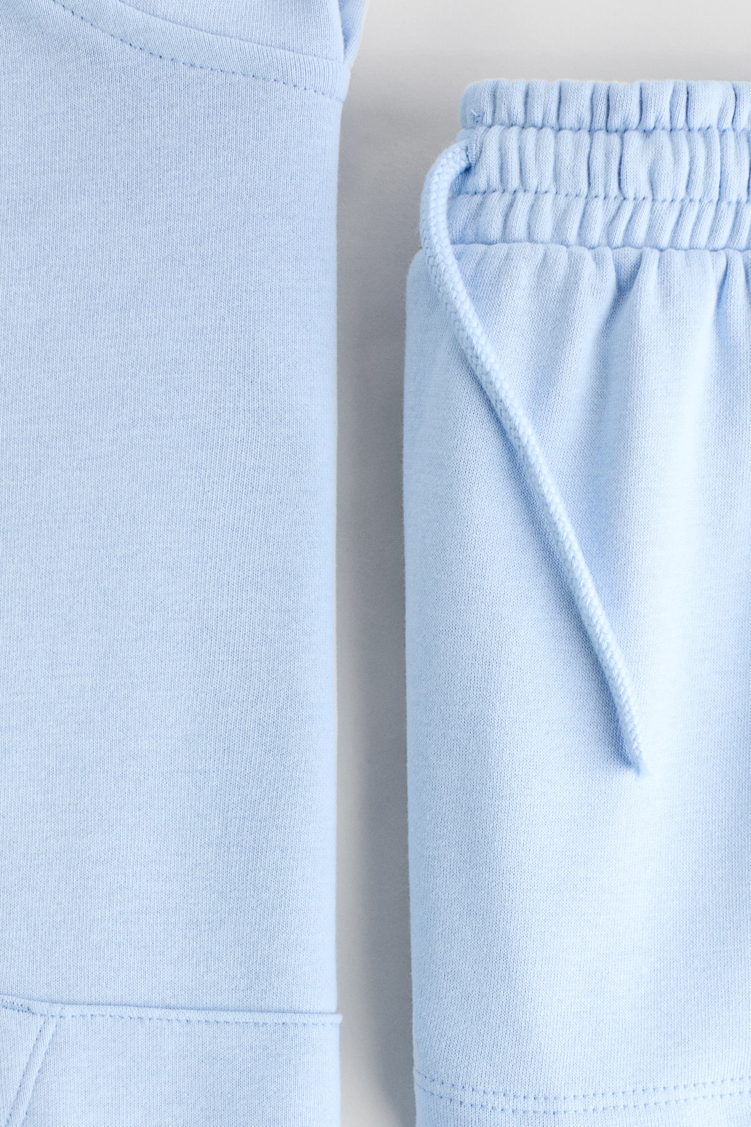 Детские худи H&M 2-Piece Brushed Sweatshirt Set, цвет: Светлый синий — фото 2