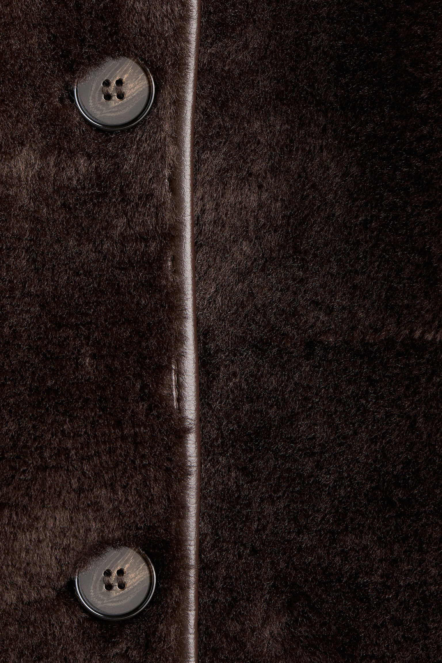 Fluffy coat - Dark brown/Beige/Dark green - 4