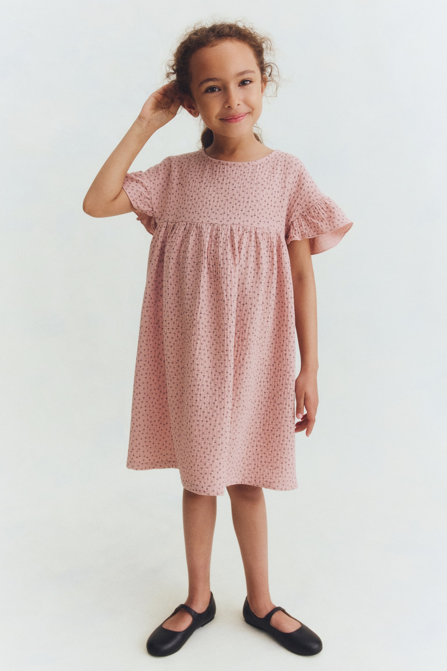 Cotton muslin dress - Støvet rosa/Blomstret/Hvid/Støvet lyslilla/Blomstret/Støvet lys turkis/Støvet lys rosa - 1