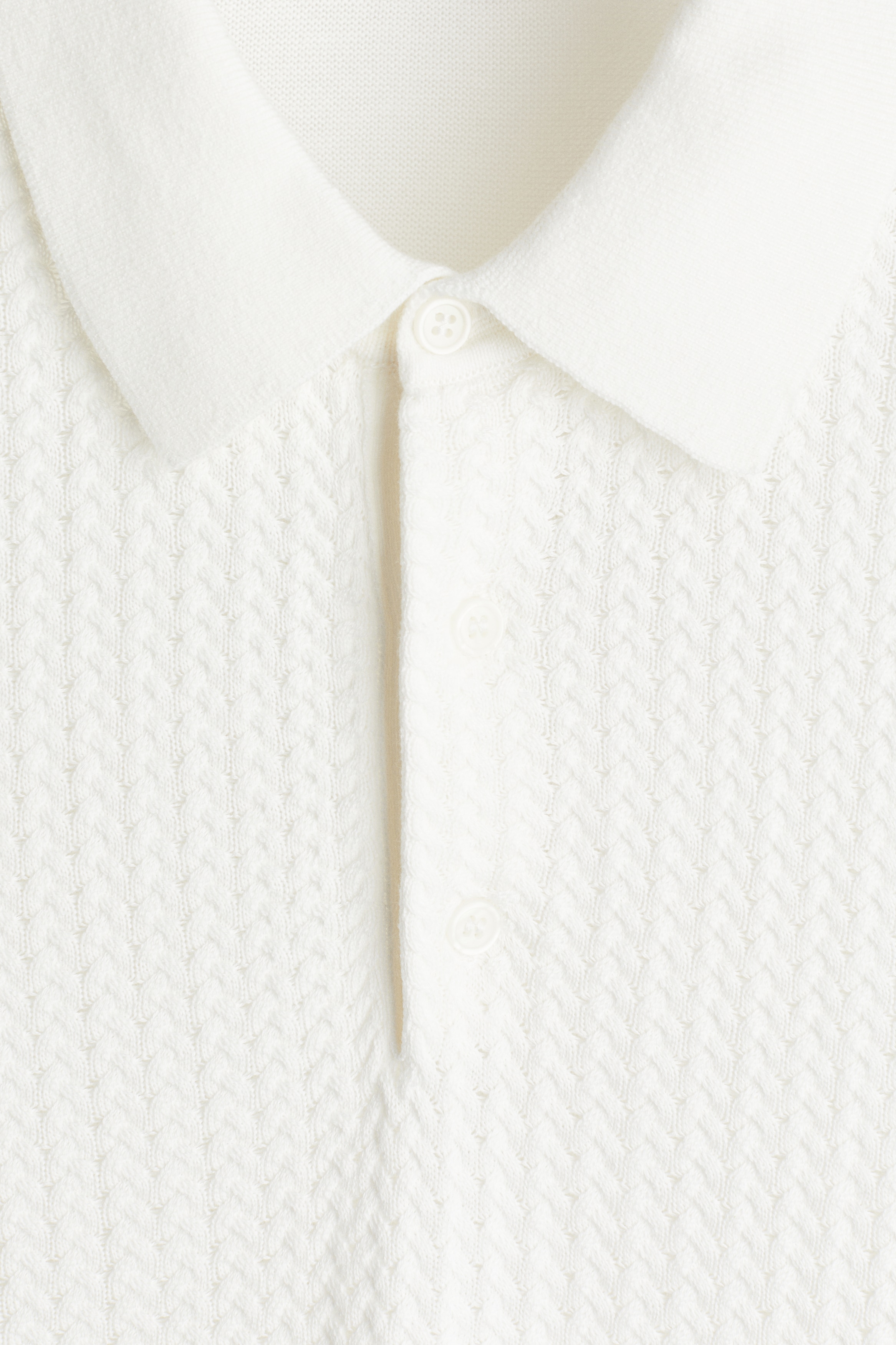 Slim Fit Cable-knit polo shirt