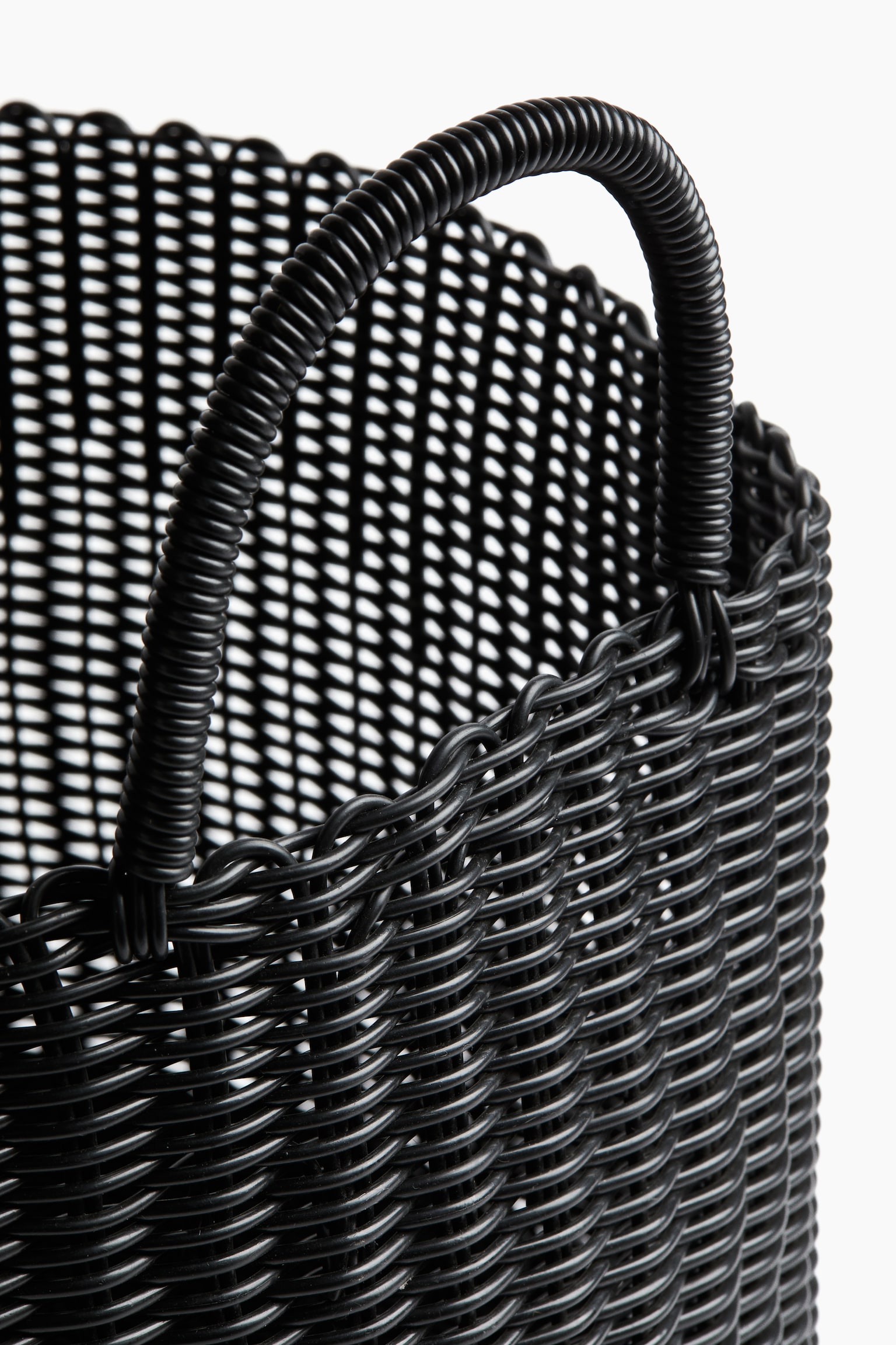 Extra-large plastic storage basket-Black - 5