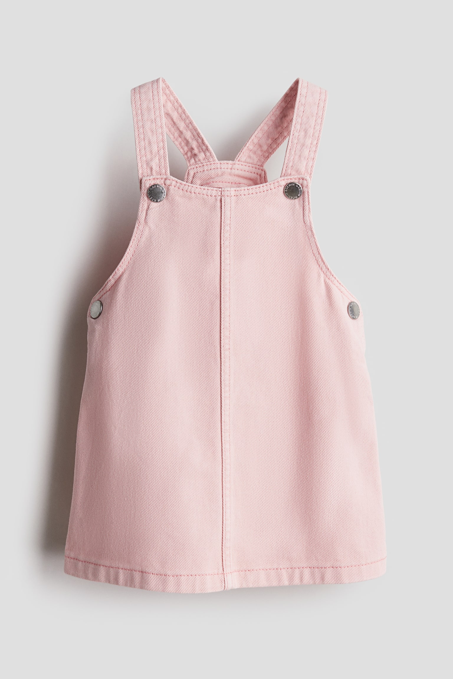 Cotton denim dungaree dress - Light pink/Dark grey/Floral - 1