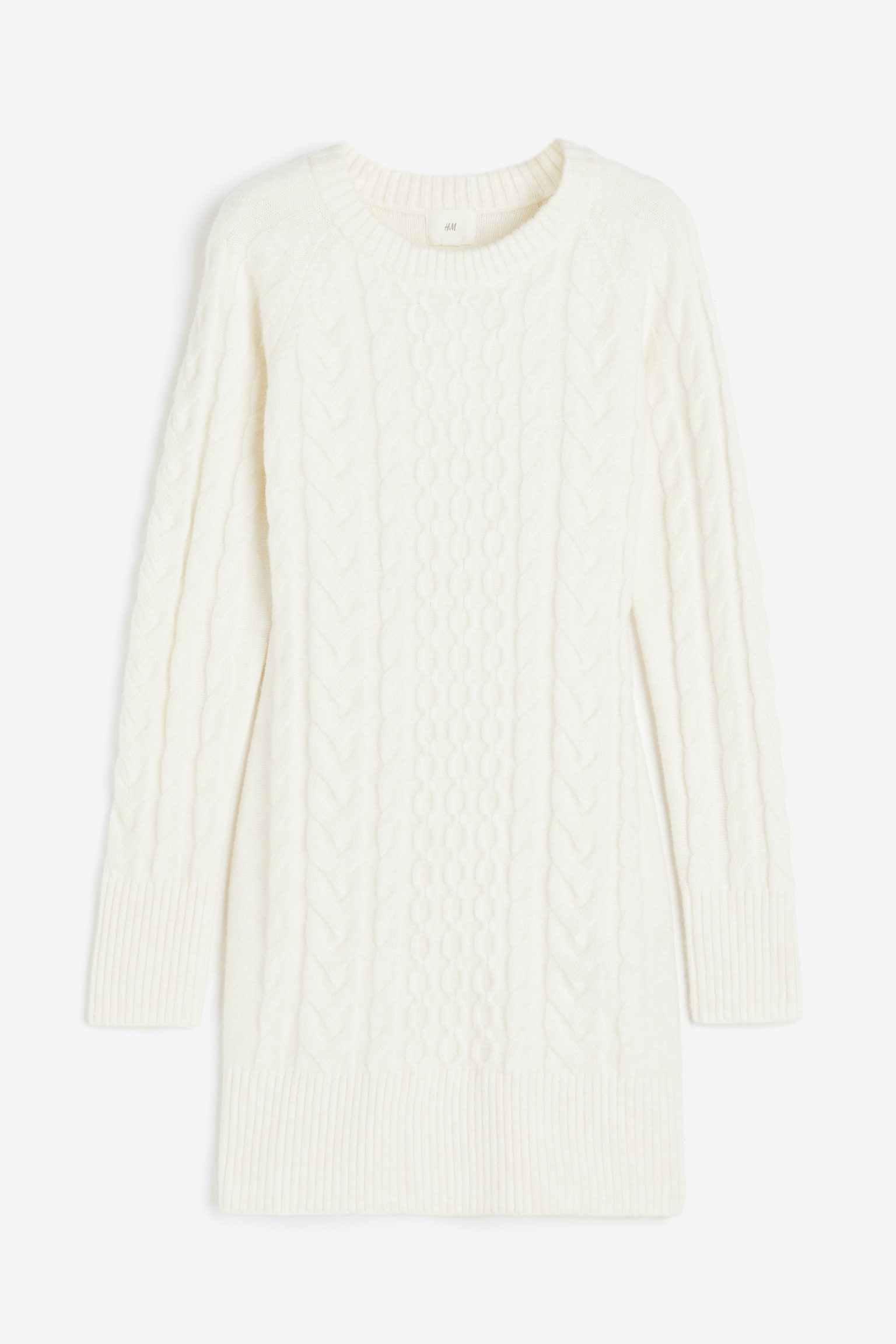 Cable Knit Dress - Cream - 1