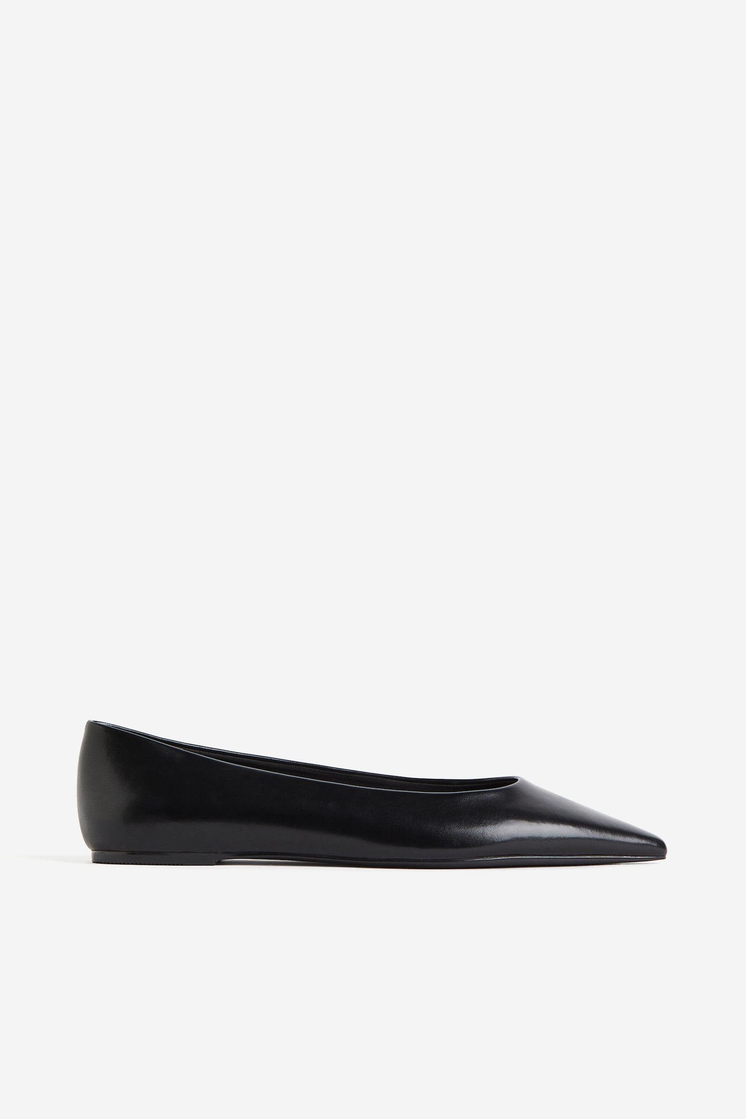 Pointed Ballet Flats - Black - 2