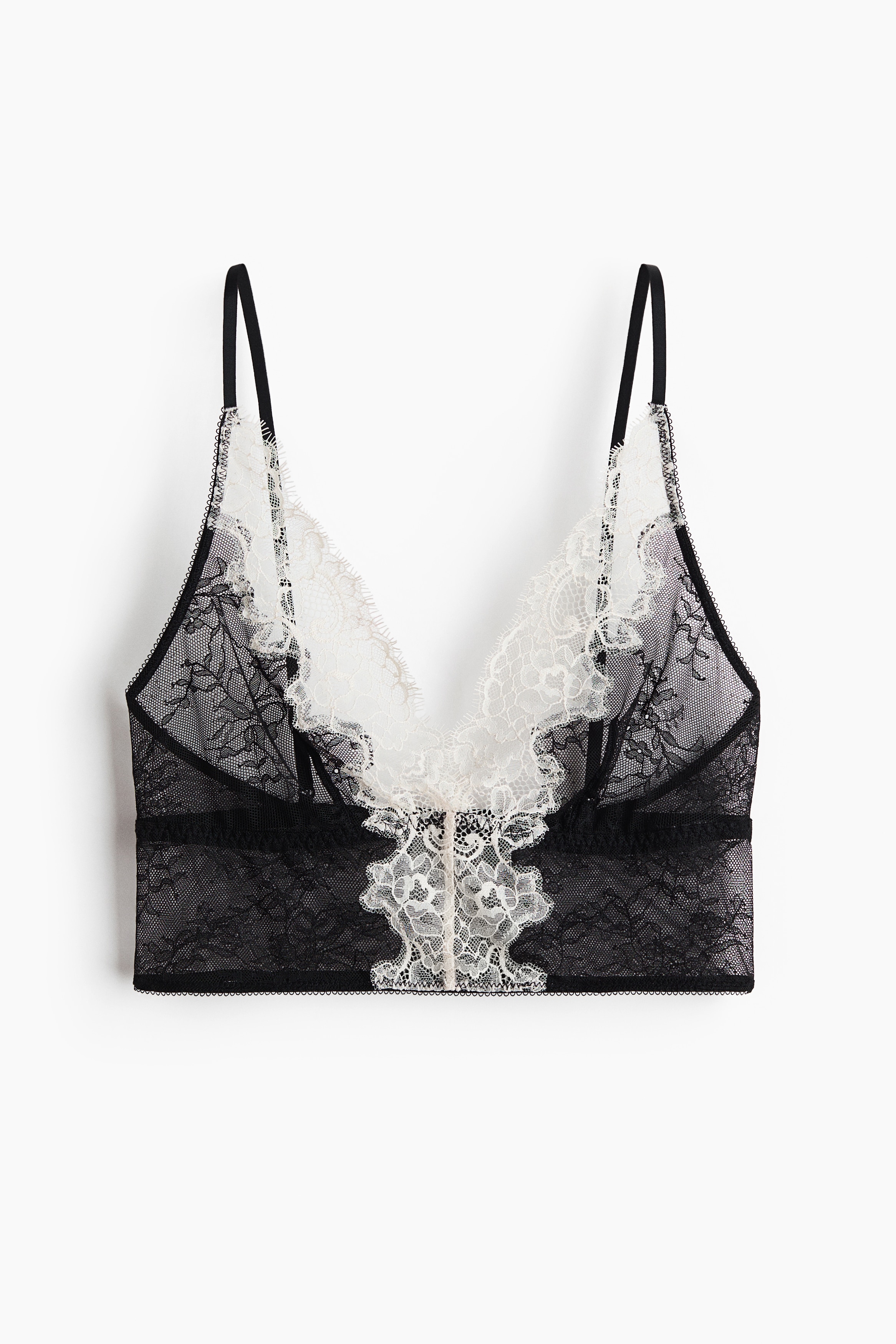 Lace bralette - Black/Cream