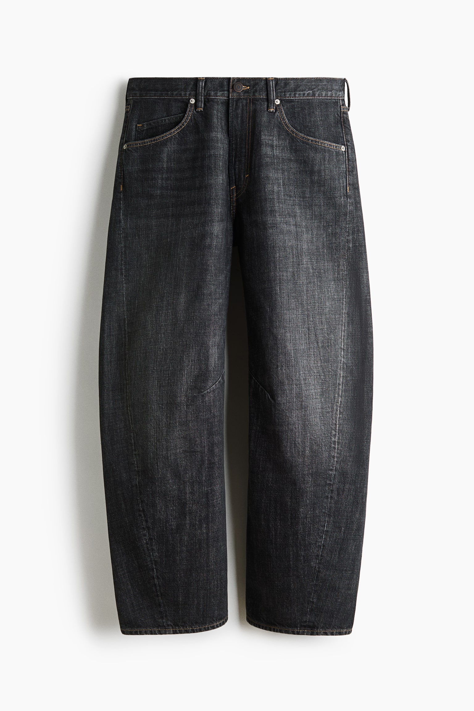 Loose-Fit Barrel-Leg Jeans - Denim black/Light denim blue/Denim gray - 1