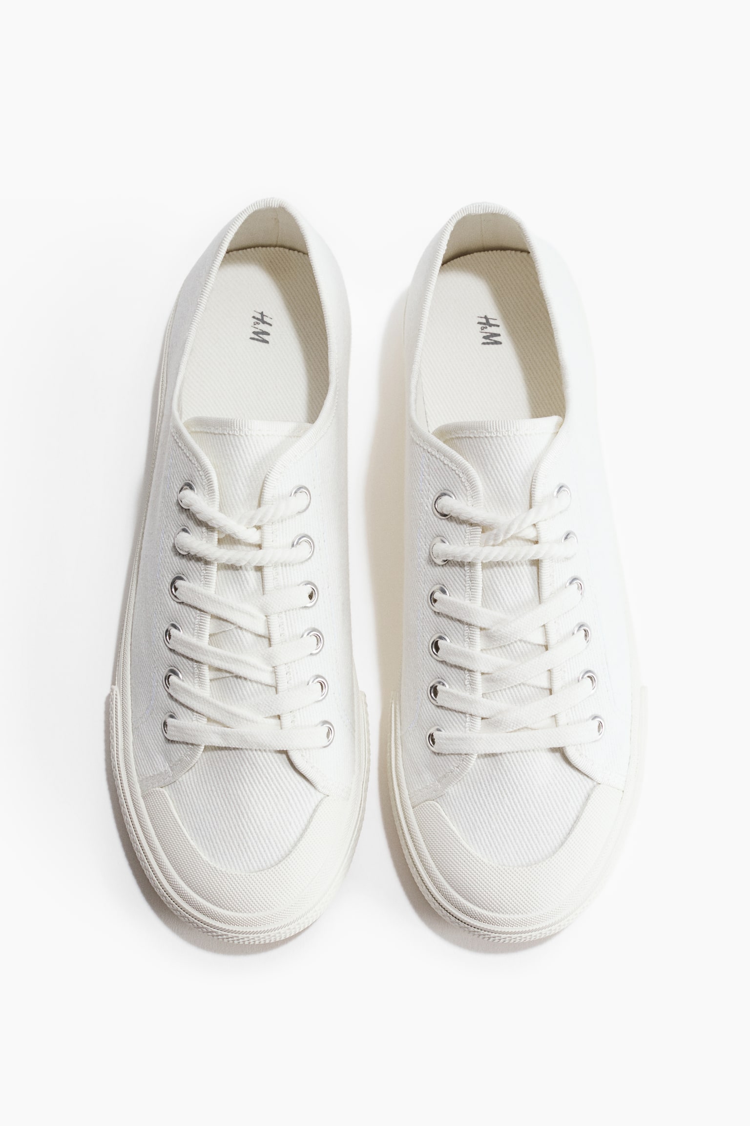 Twill trainers - White/Beige - 3