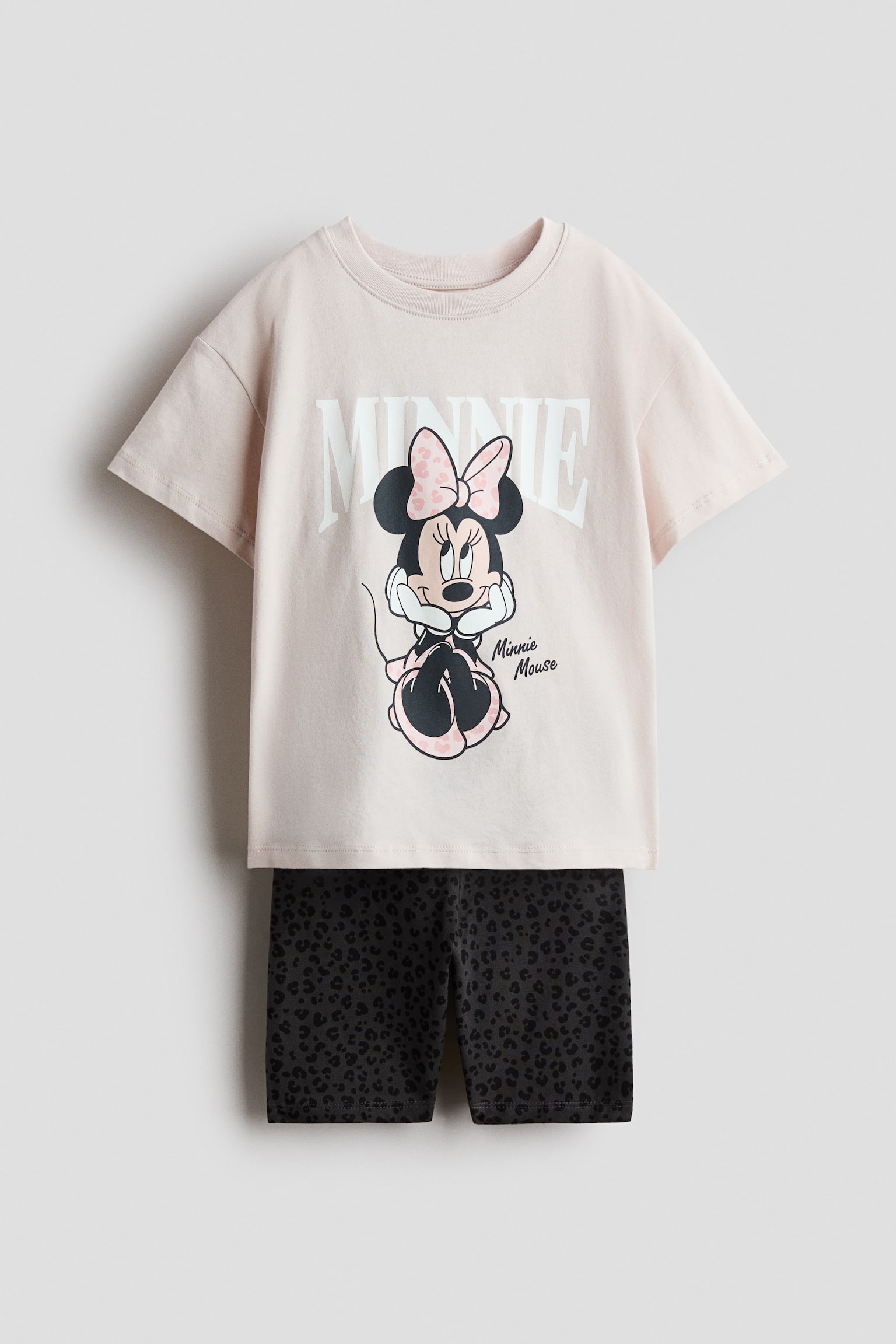 2 Parçalı Pamuklu ve Baskılı Set - Açık bej/Minnie Mouse/Açık pembe/Hello Kitty/Krem/Lilo & Stitch/Açık mavi/Lilo & Stitch