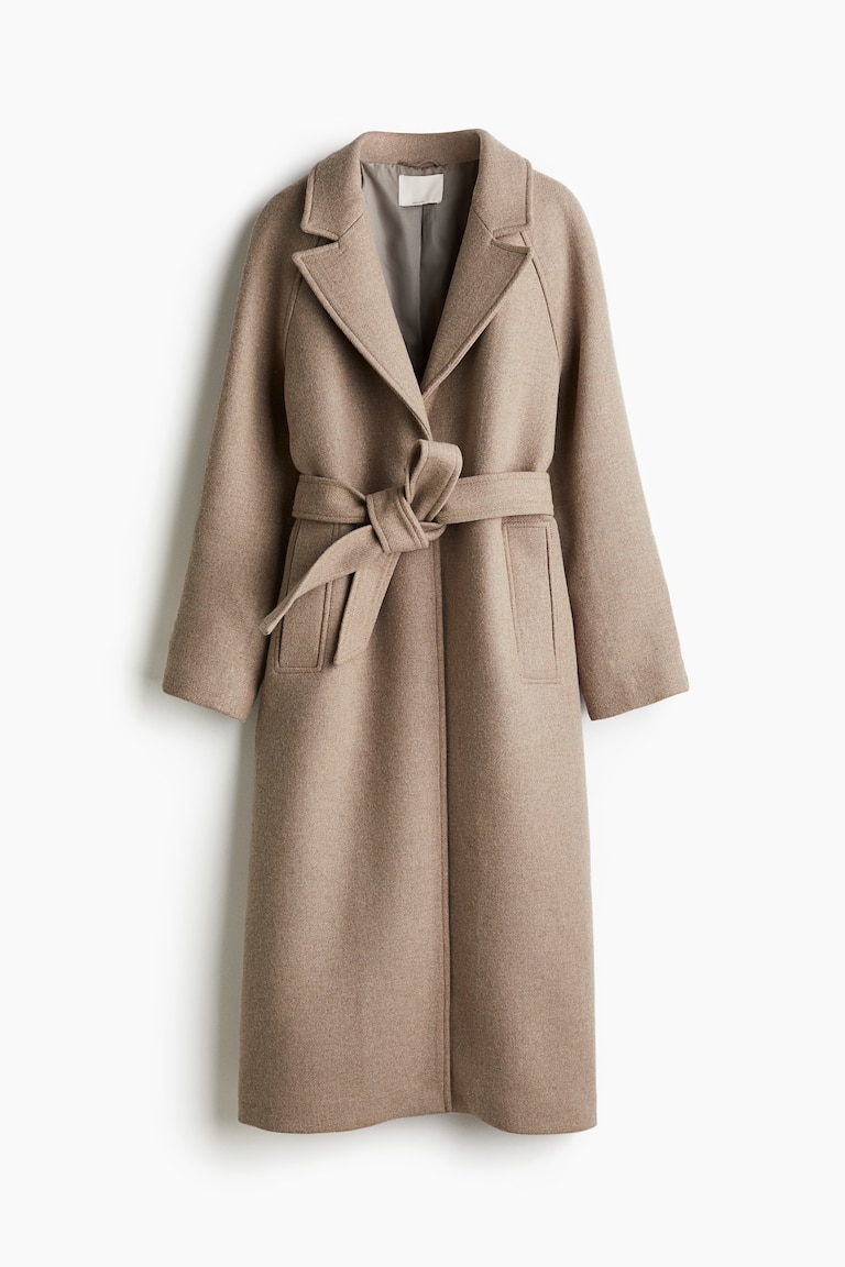 H&m Manteau Femme Maxi Long Manteau Maxi En Laine Mélangée