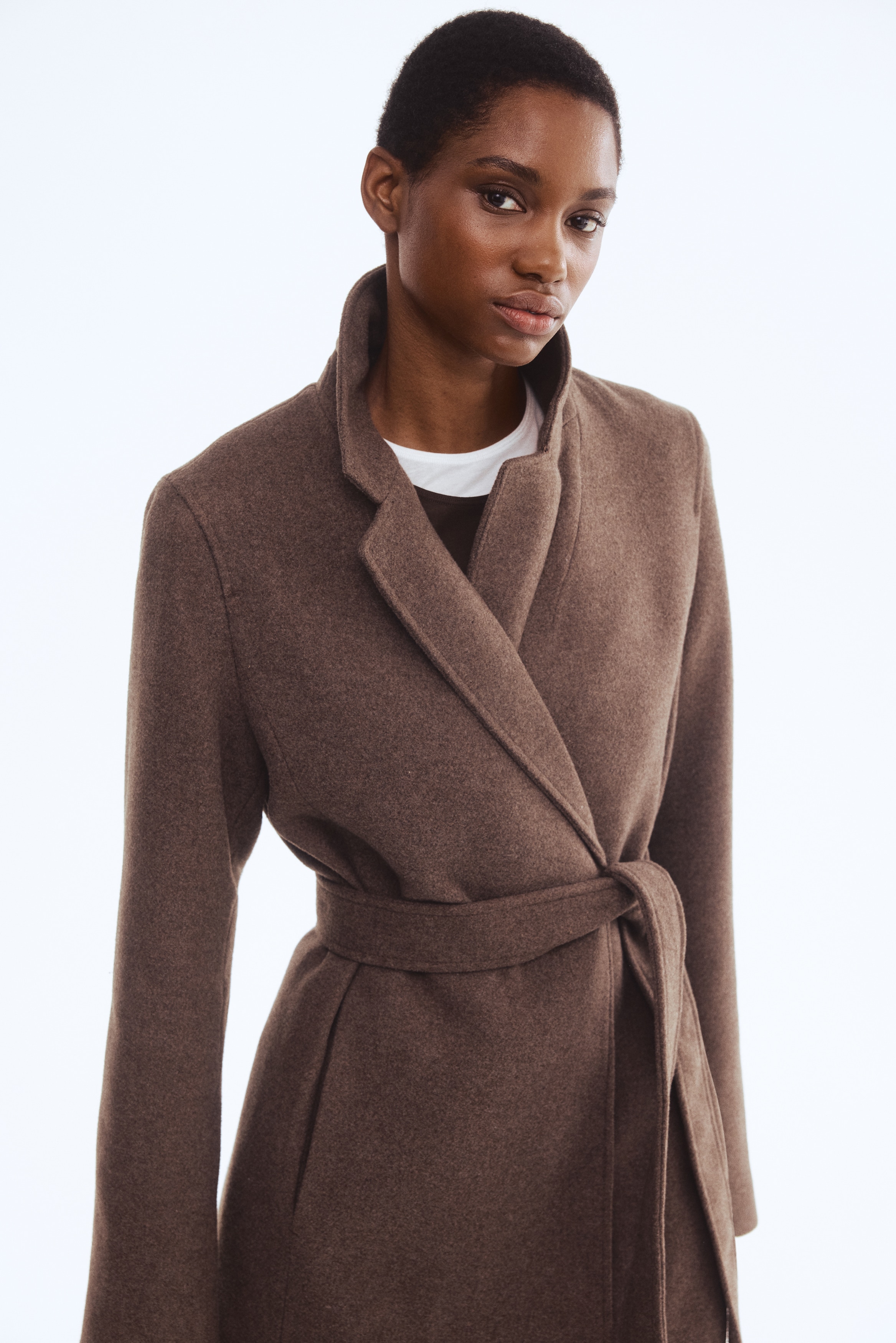 h&m tie belt coat review