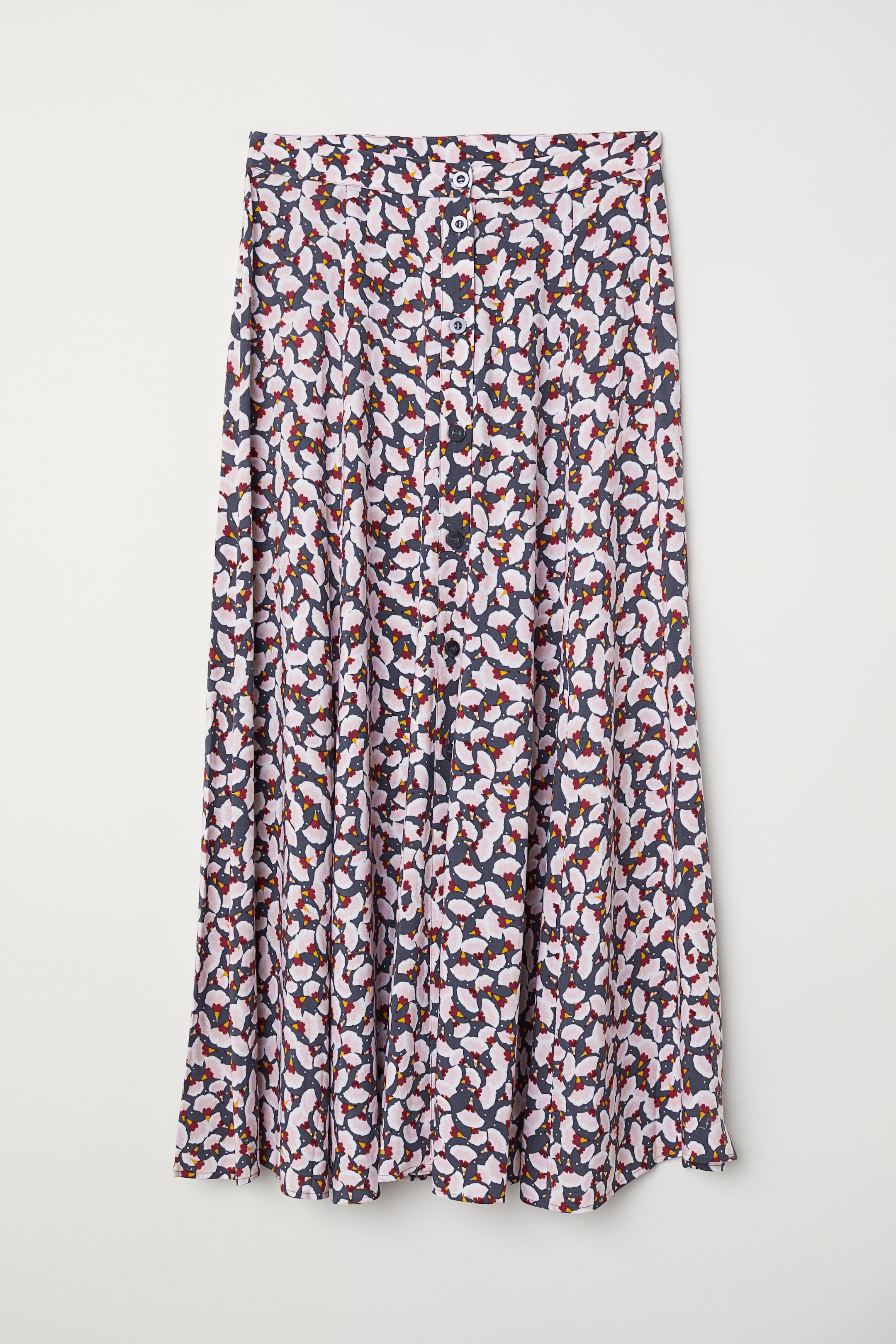 Bell-shaped skirt - Long - Dark grey-blue/Patterned - Ladies | H&M GB