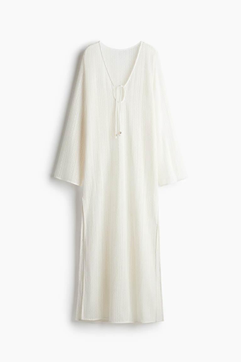 h&m pointelle knit beach dress Everlane Scoop-Neck Midi Dress In Pointelle Knit In Deep Navy, Size XXS, Cotton