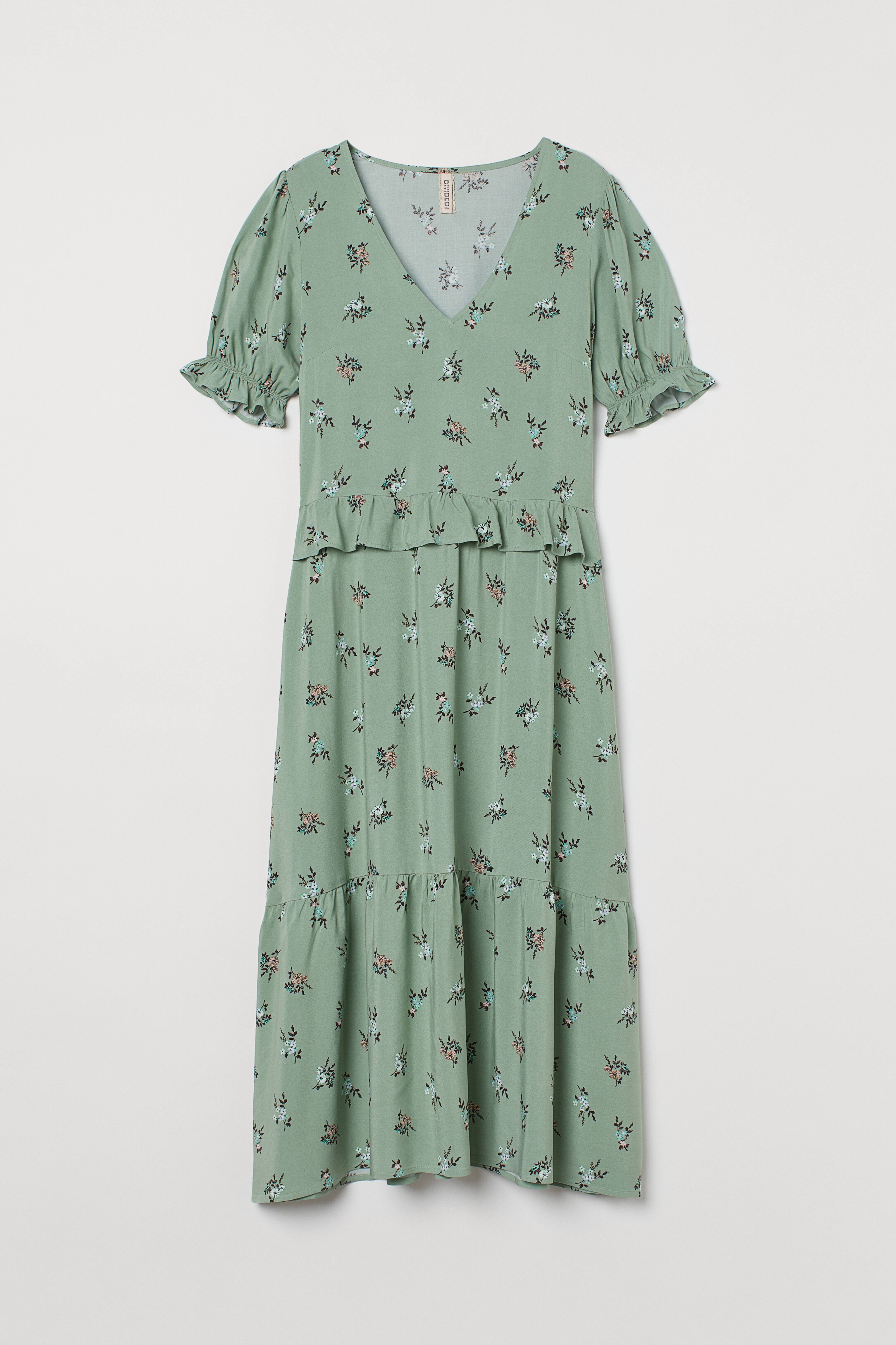 Hm green floral dress best sale