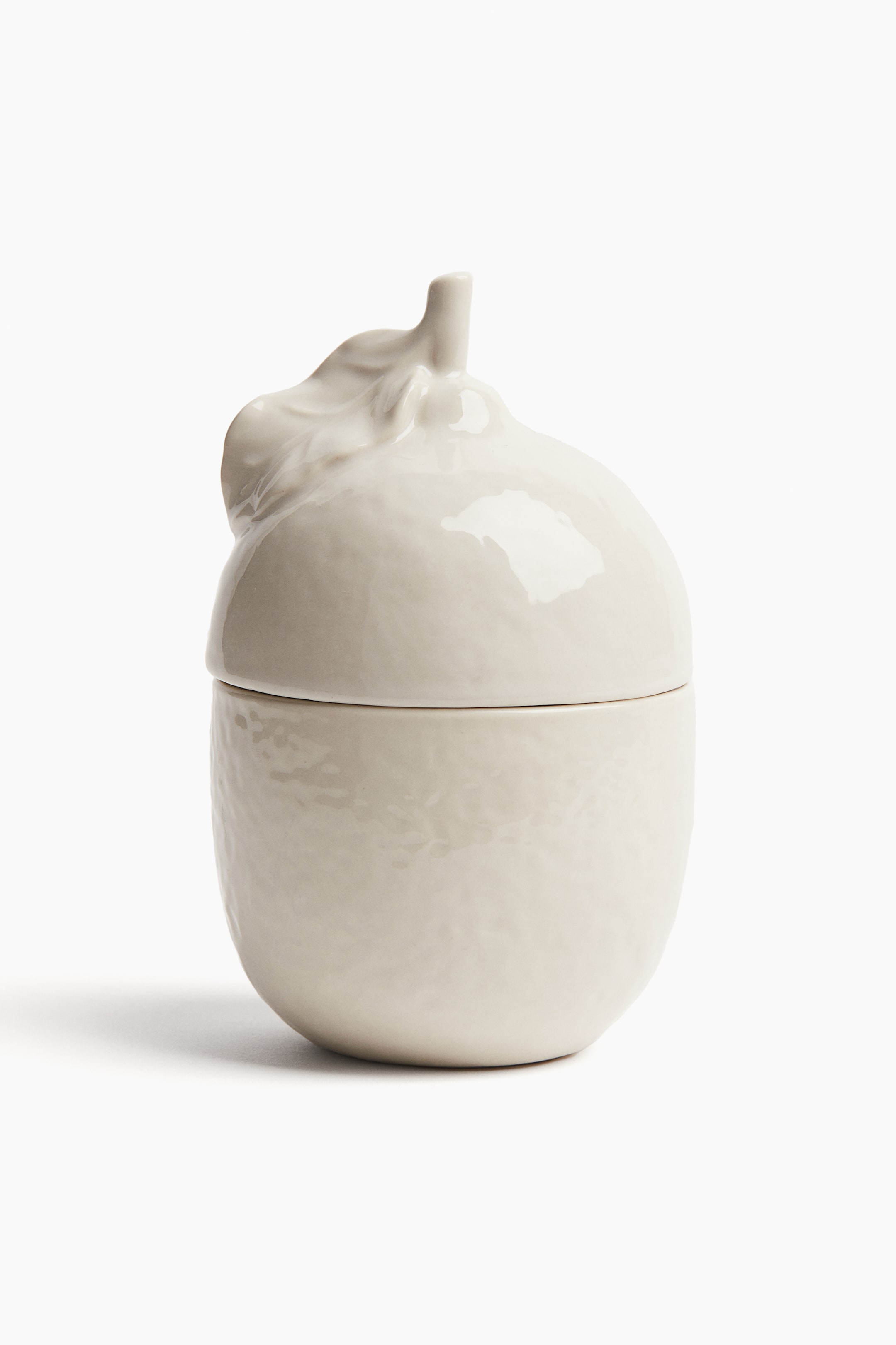 Lemon-shaped Stoneware Jar