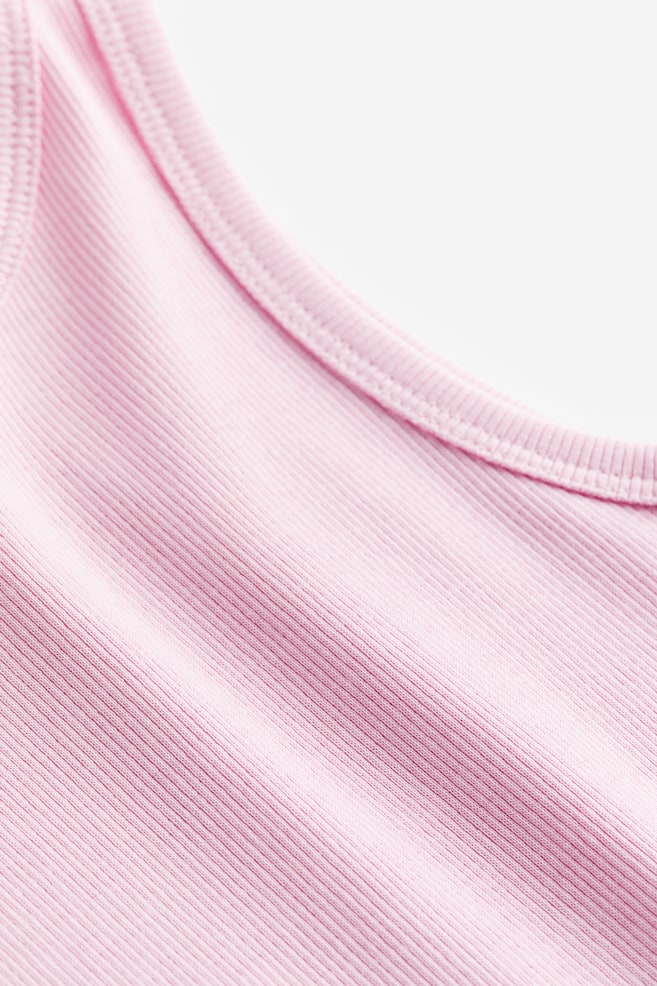 Ribbed cotton vest top - Light pink/Black/White/Black/White striped/dc/dc/dc - 3