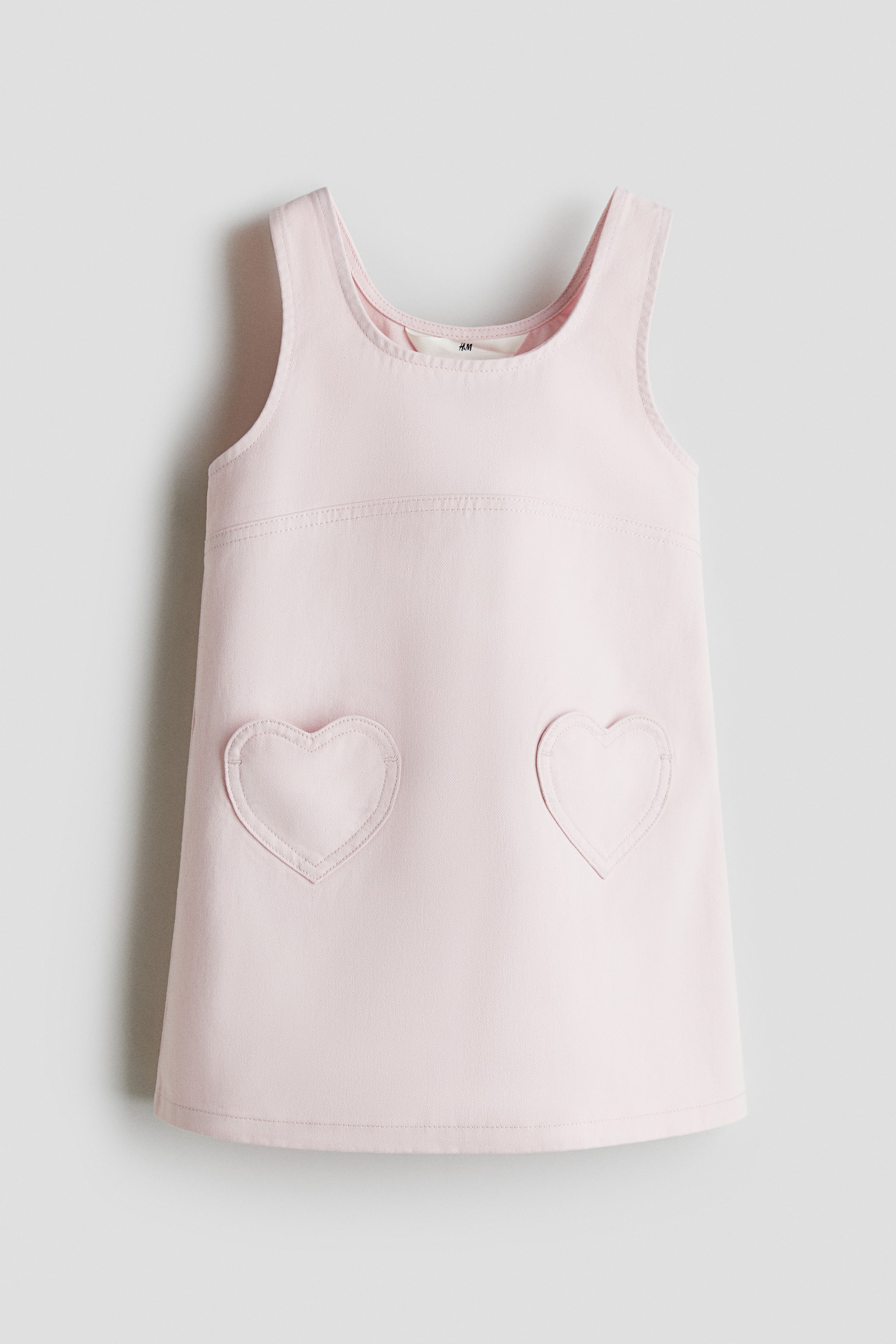 Twill pinafore dress - Light pink - 1
