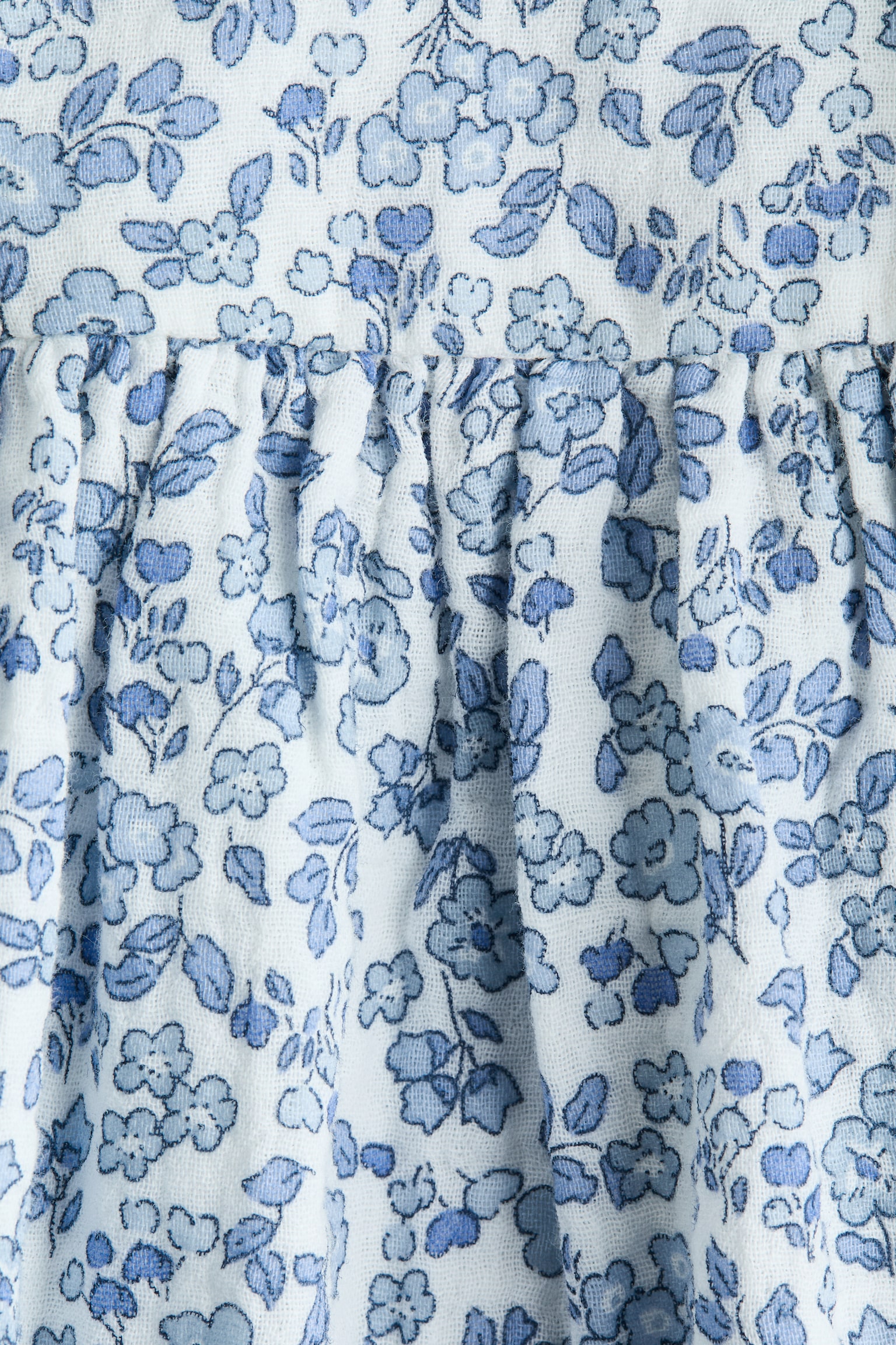 Robe en mousseline de coton - Bleu clair/fleuri/Blanc/cerises/Rose clair/fraises/Beige clair/cœurs - 4
