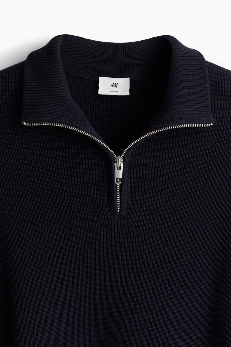 Slim Fit Sweater Navy blue Men H&M US